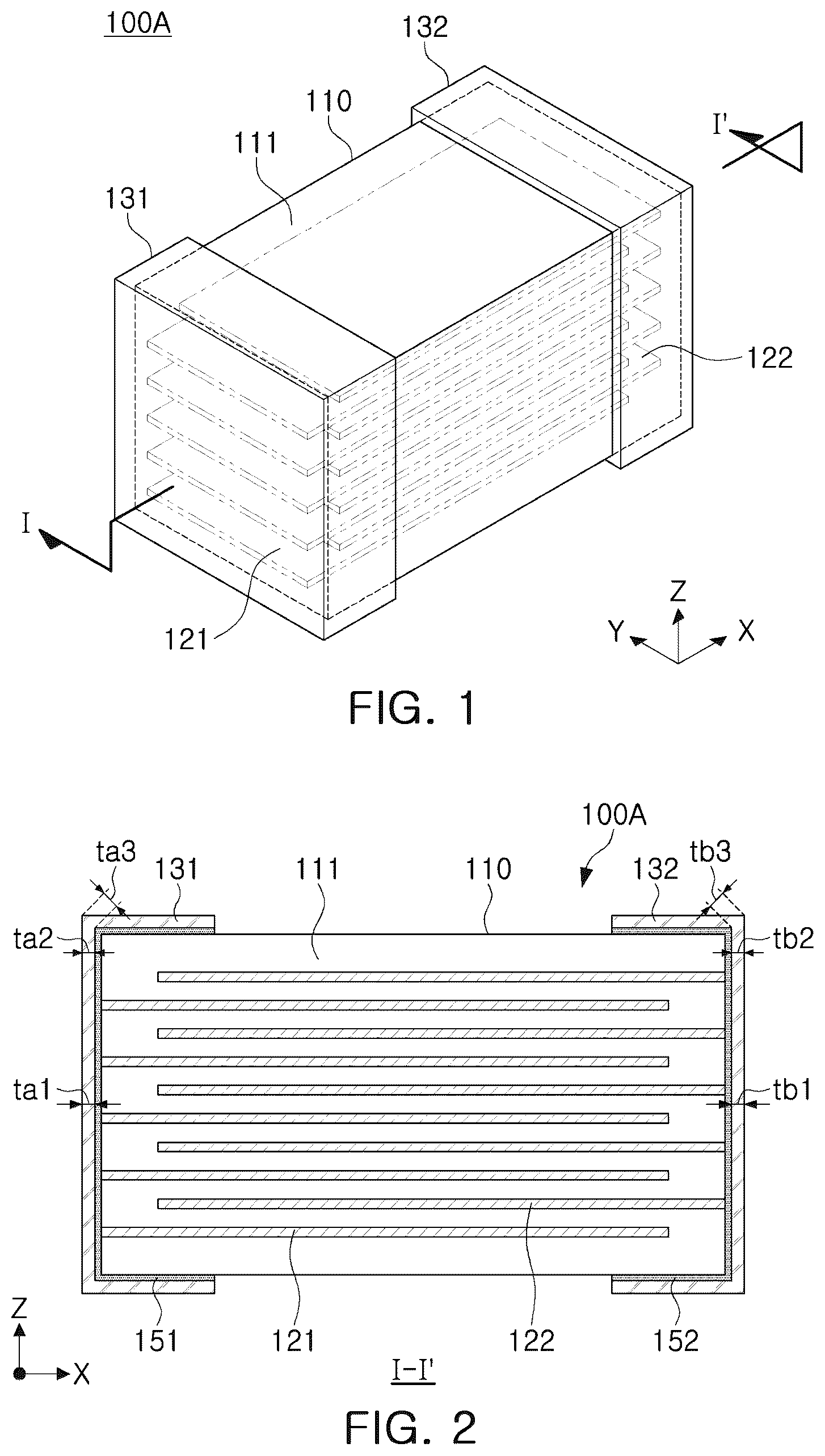 Patent US12106905 — Ceramic electronic component including bonding layer between body and sintered external electrode — Figure 1
