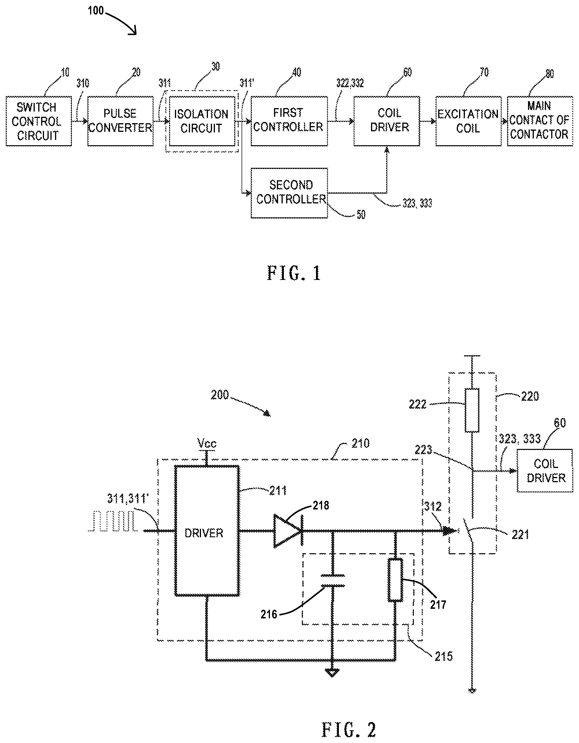 Patent US12106915 — Control circuit for contactor and its control method — Figure 1