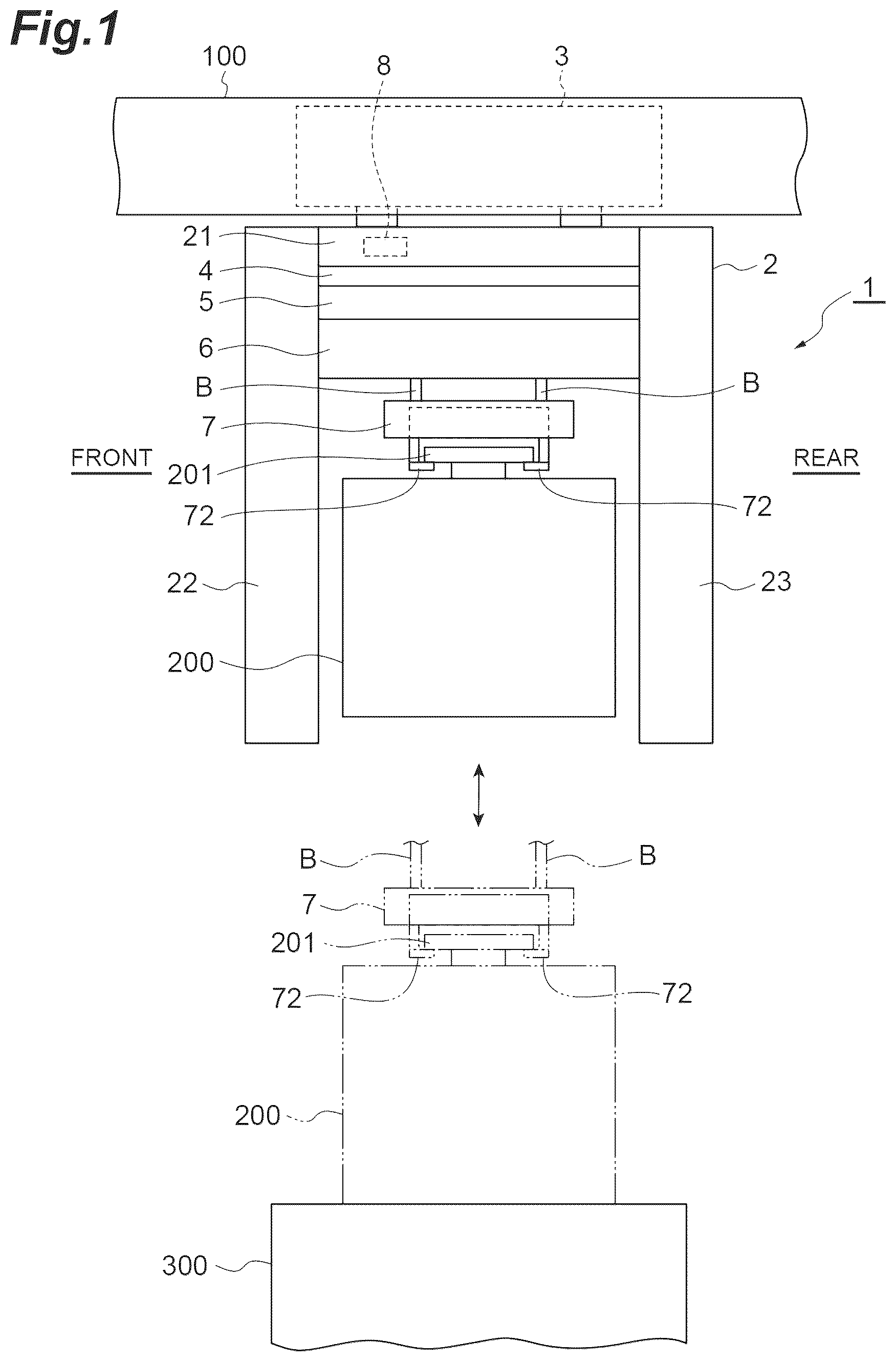 Patent US12106992 Figure 1 – Ceiling carrier