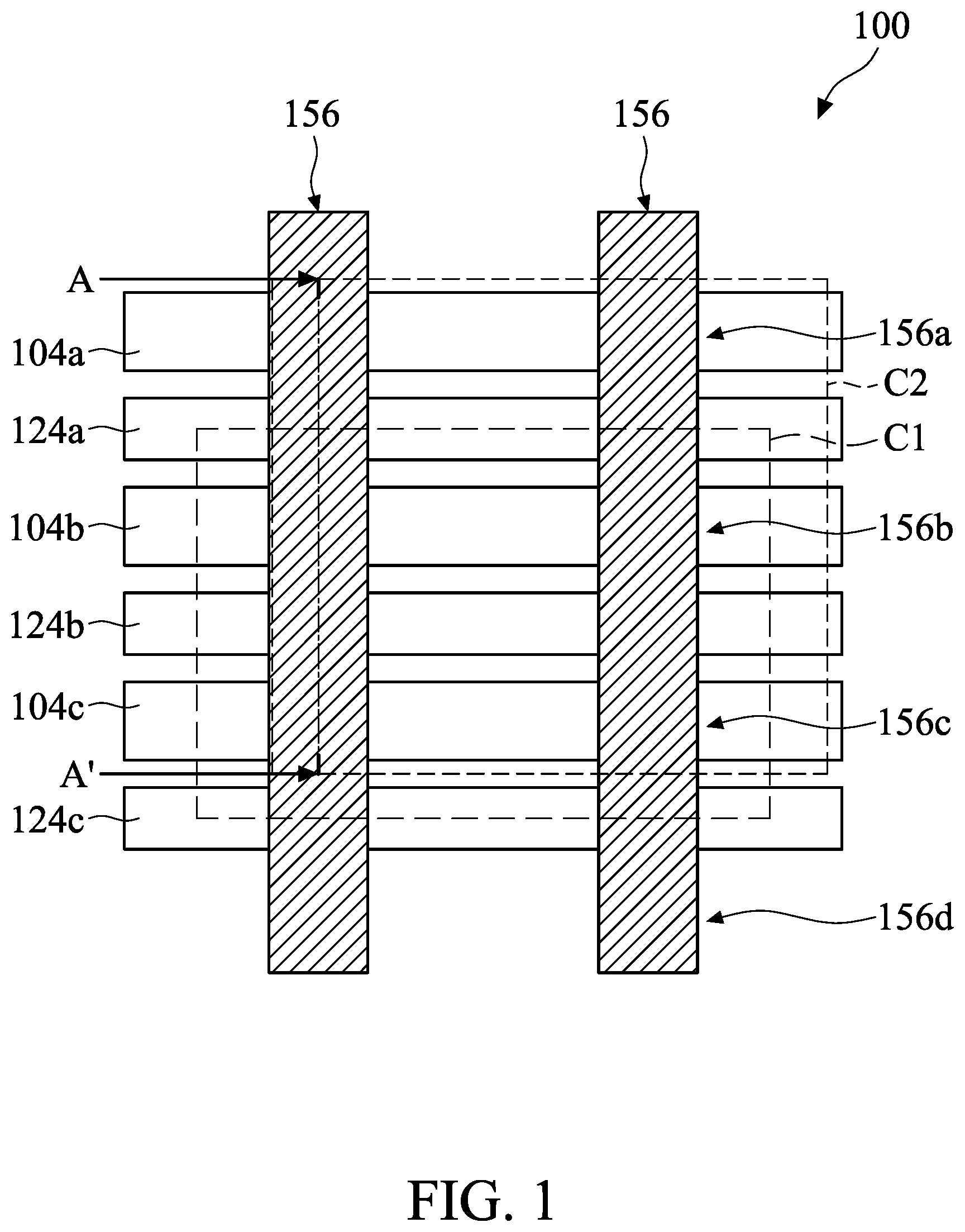 Patent US12107006 — Method for manufacturing semiconductor structure with dielectric feature — Figure 1