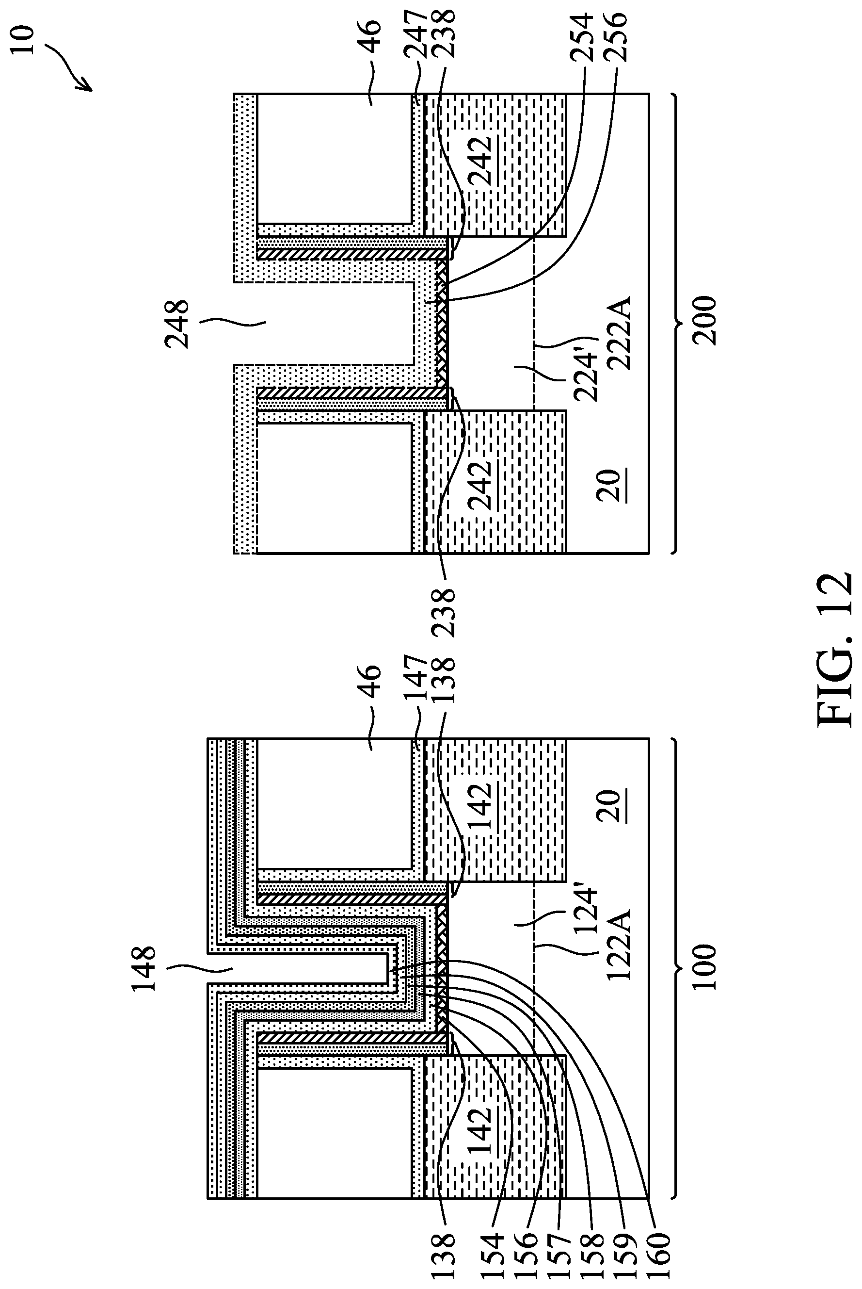 Patent US12107015 Figure 12 – NMOS and PMOS transistor gates with hafnium oxide layers and lanthanum oxide layers