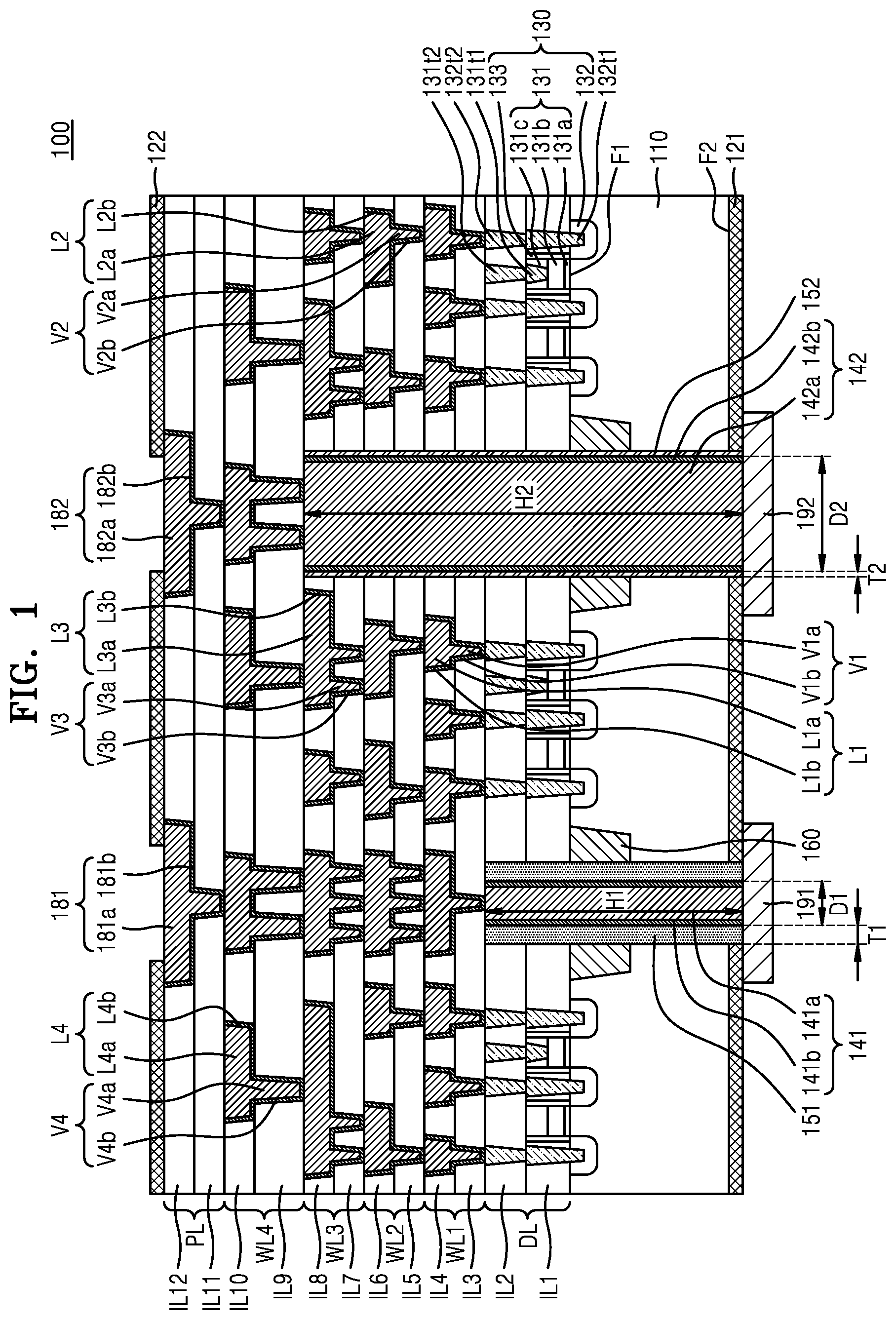 Patent US12107034 — Semiconductor chip and semiconductor package including same — Figure 1