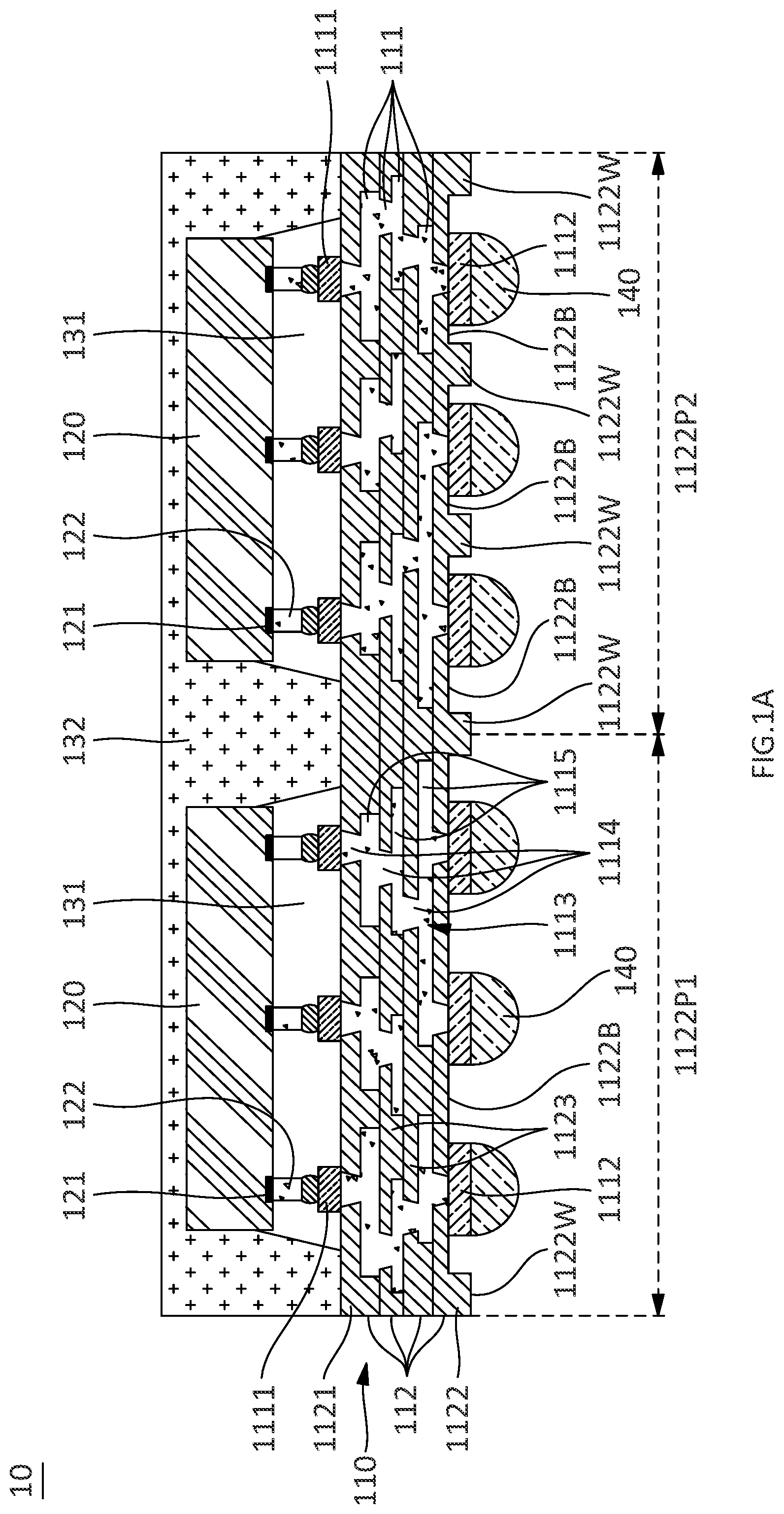 Patent US12107037 Figure 1 – Semiconductor devices and methods of manufacturing electronic devices