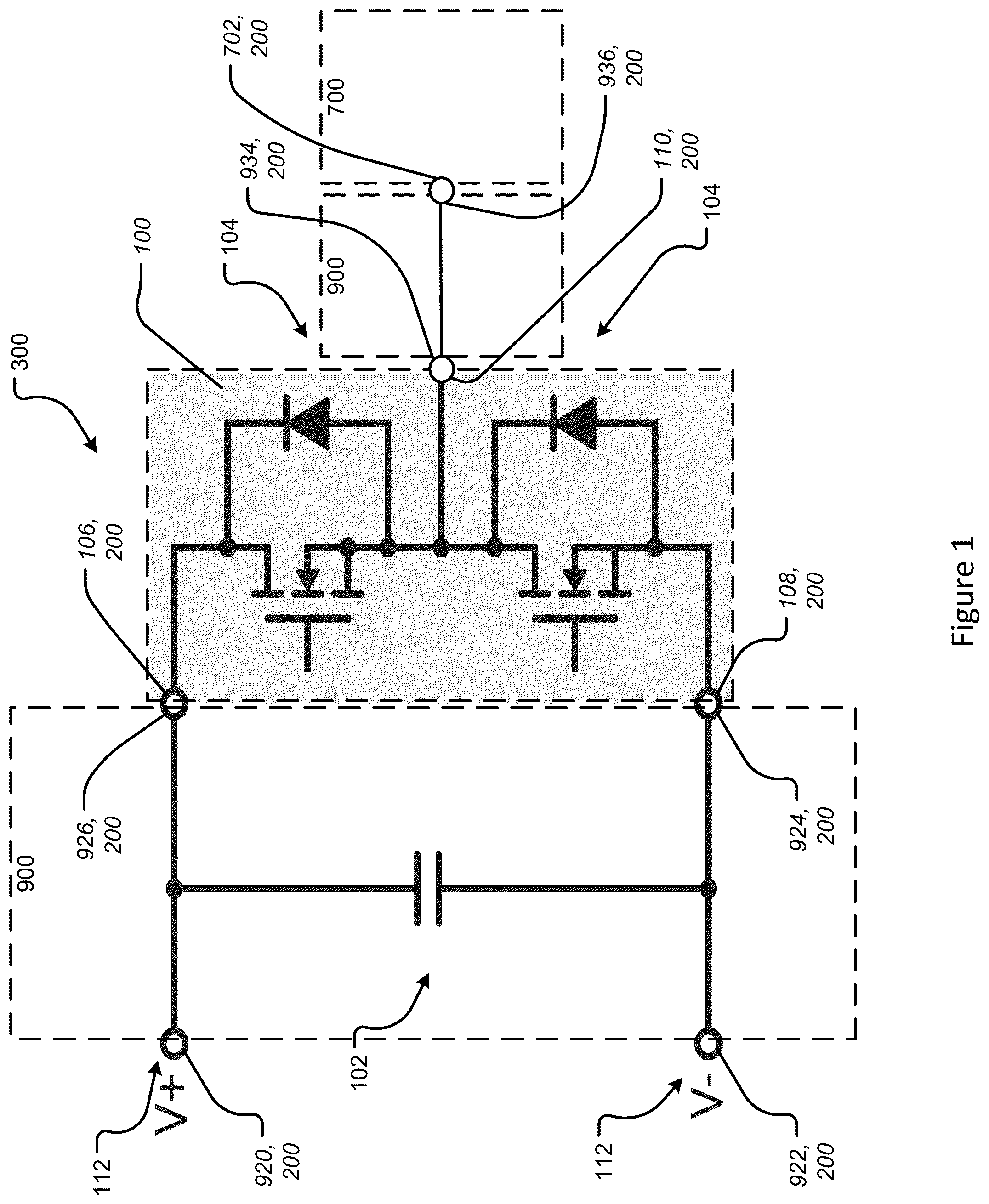 Patent US12107039 Figure 1 – Power component configured for improving partial discharge performance and system and process of implementing the same