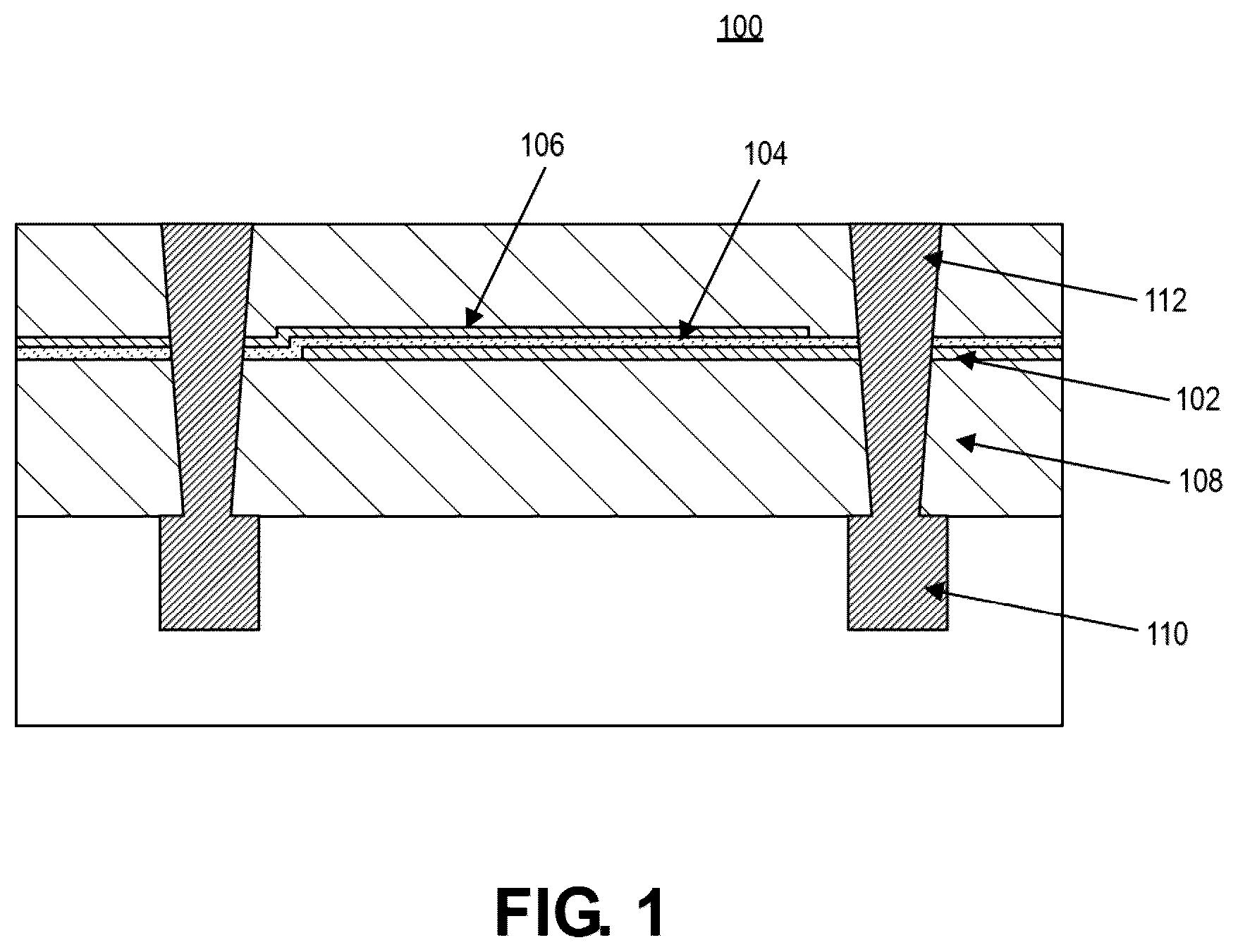 Patent US12107040 — Metal insulator metal (MIM) capacitor — Figure 1