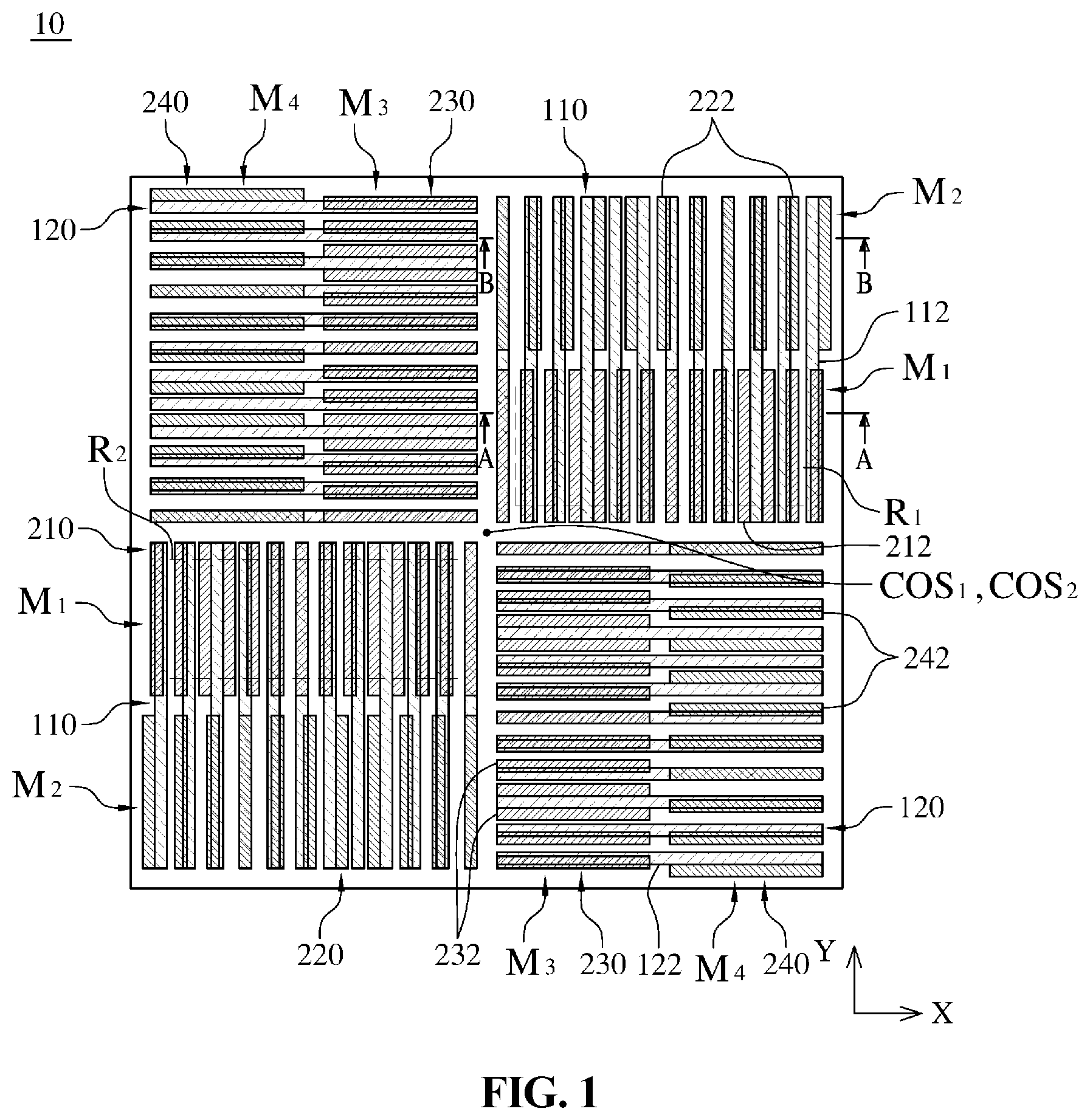 Patent US12107052 Figure 1 – Overlay mark forming Moire pattern, overlay measurement method using same, overlay measurement apparatus using same, and manufacturing method of semiconductor device using same