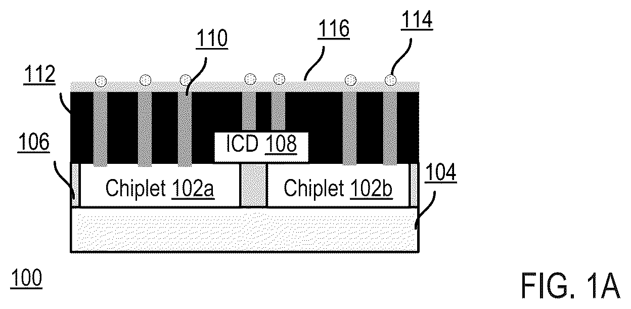 Patent US12107075 — Hybrid bonded interconnect bridging — Figure 1