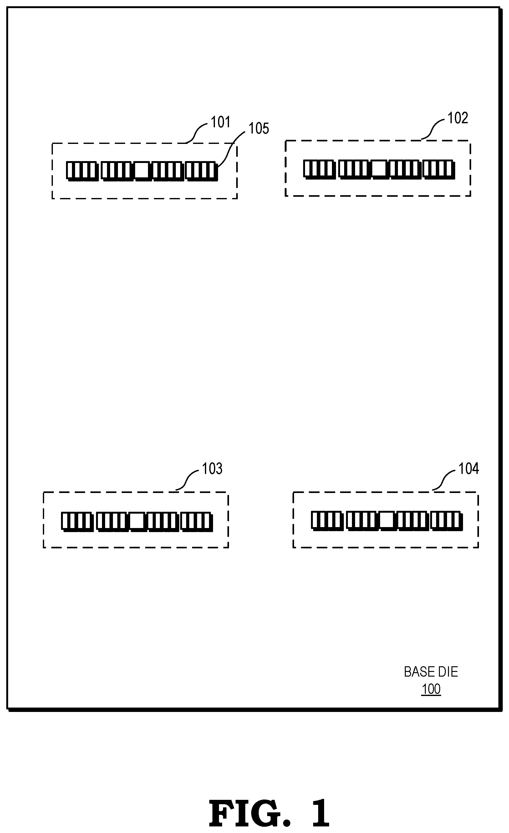 Patent US12107076 — Through-silicon via layout for multi-die integrated circuits — Figure 1