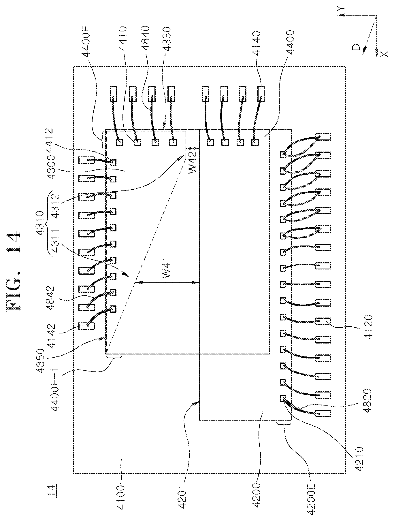 Patent US12107077 Figure 14 – Stack packages including supporter
