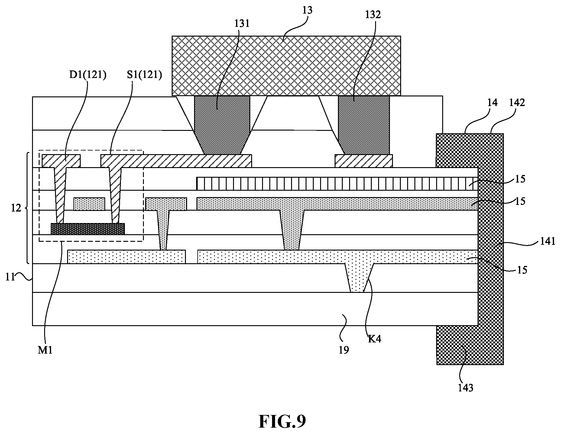 Patent US12107079 Figure 8 – Display panel and display device with enhanced thermal conductivity