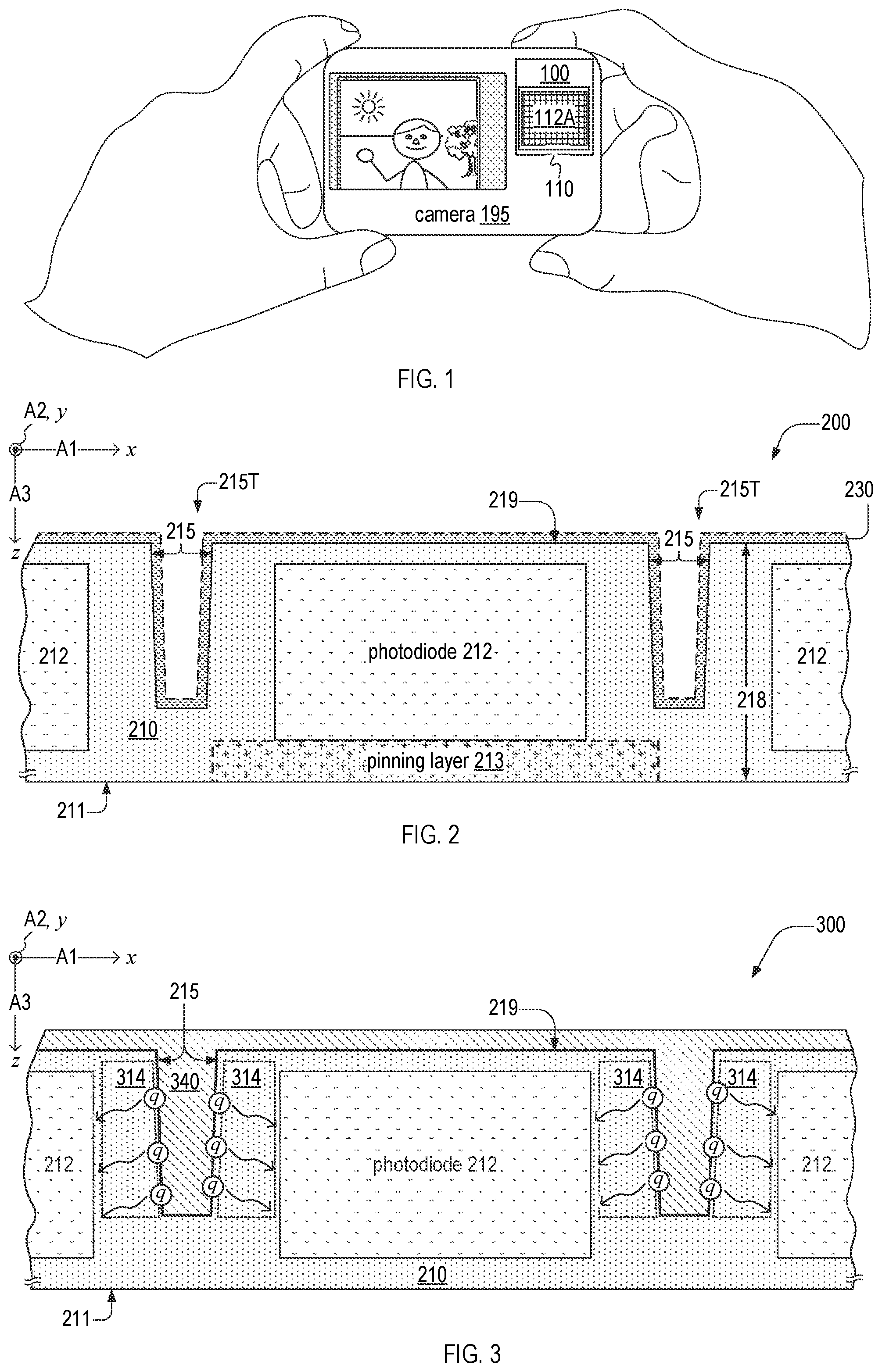 Patent US12107107 — Dark-current inhibiting image sensor and method — Figure 1
