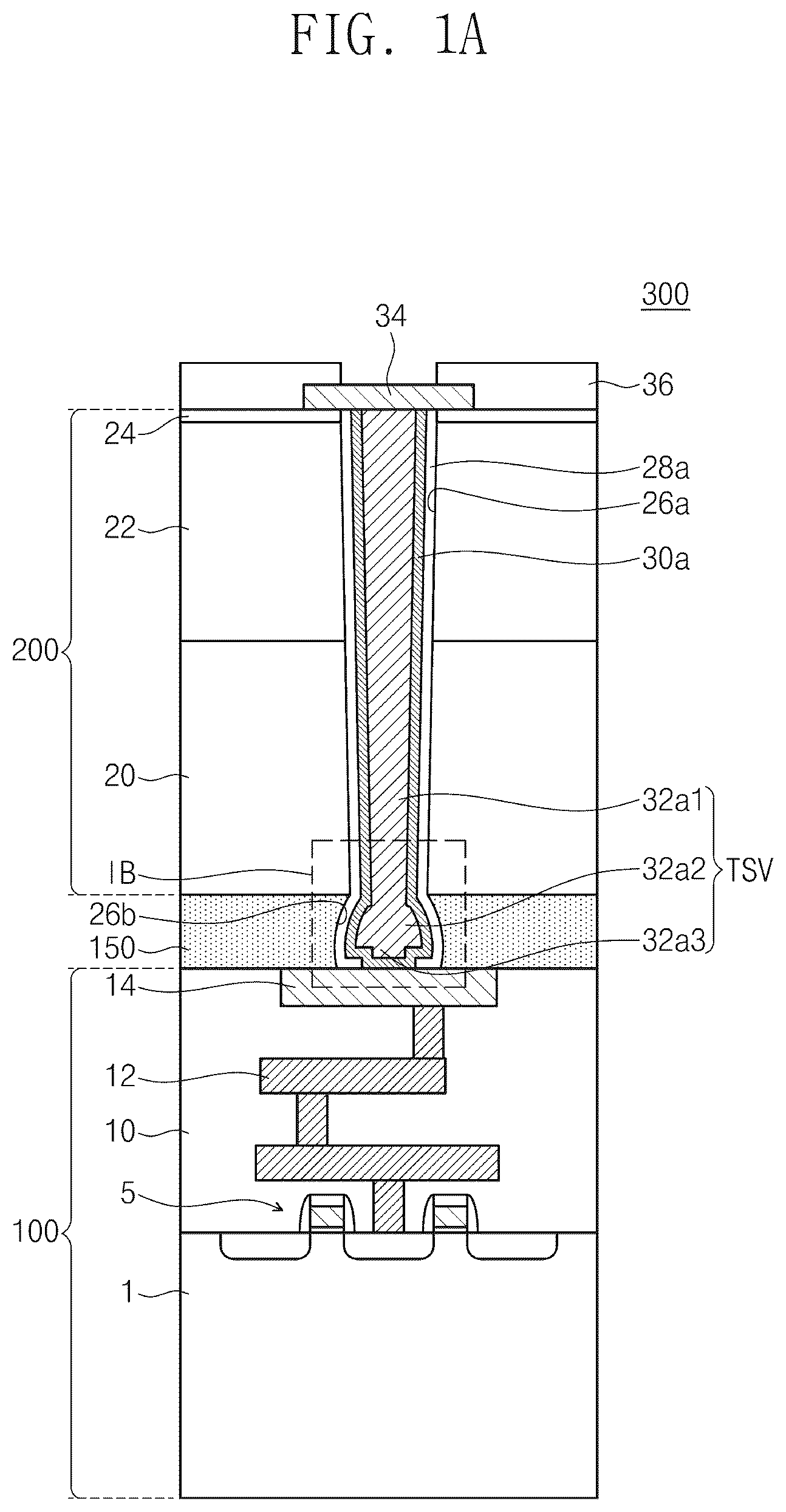 Patent US12107109 — Semiconductor device including through via, semiconductor package, and method of fabricating the same — Figure 1