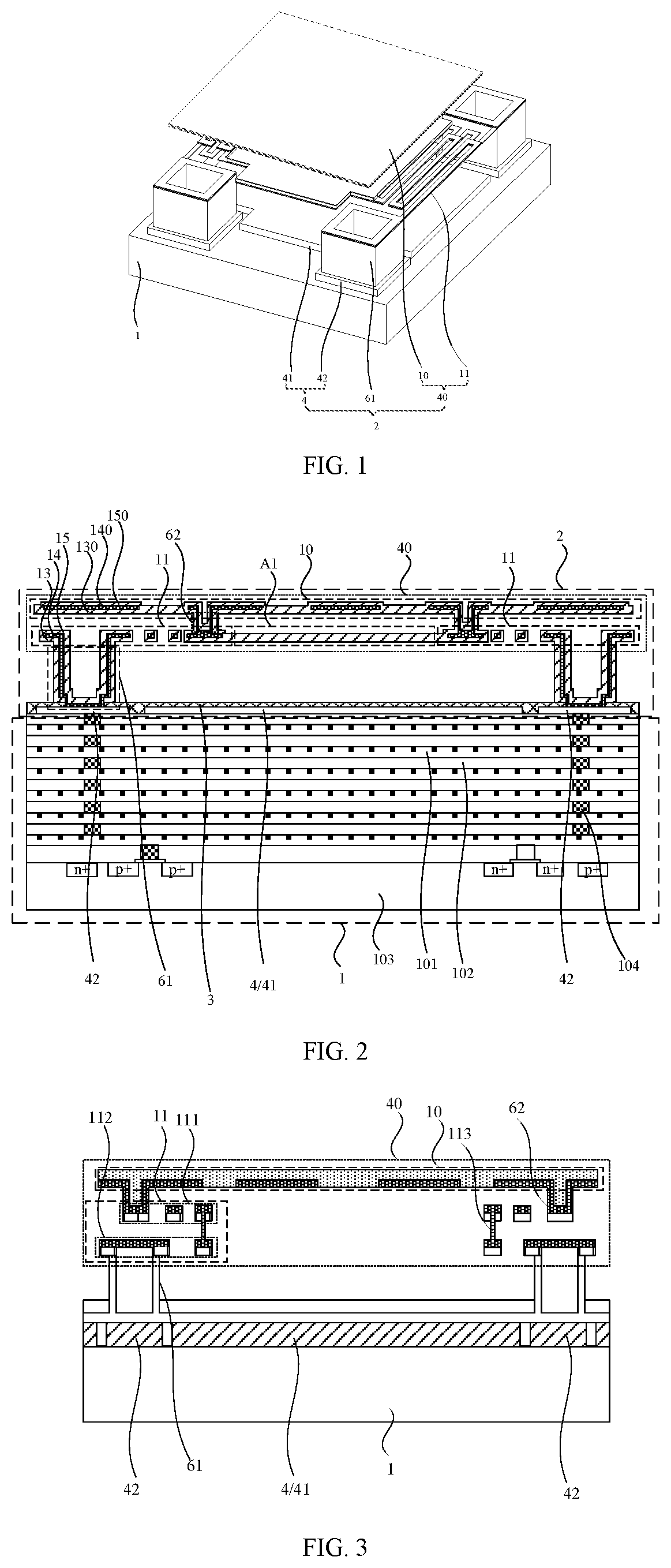 Patent US12107111 — Infrared detector with multi-layer structure based on CMOS process — Figure 1