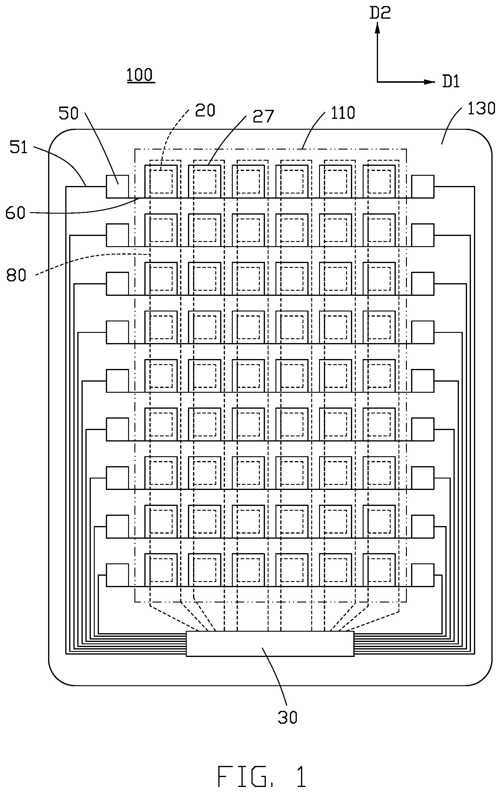 Patent US12107116 — Method for making micro-LED display panel — Figure 1