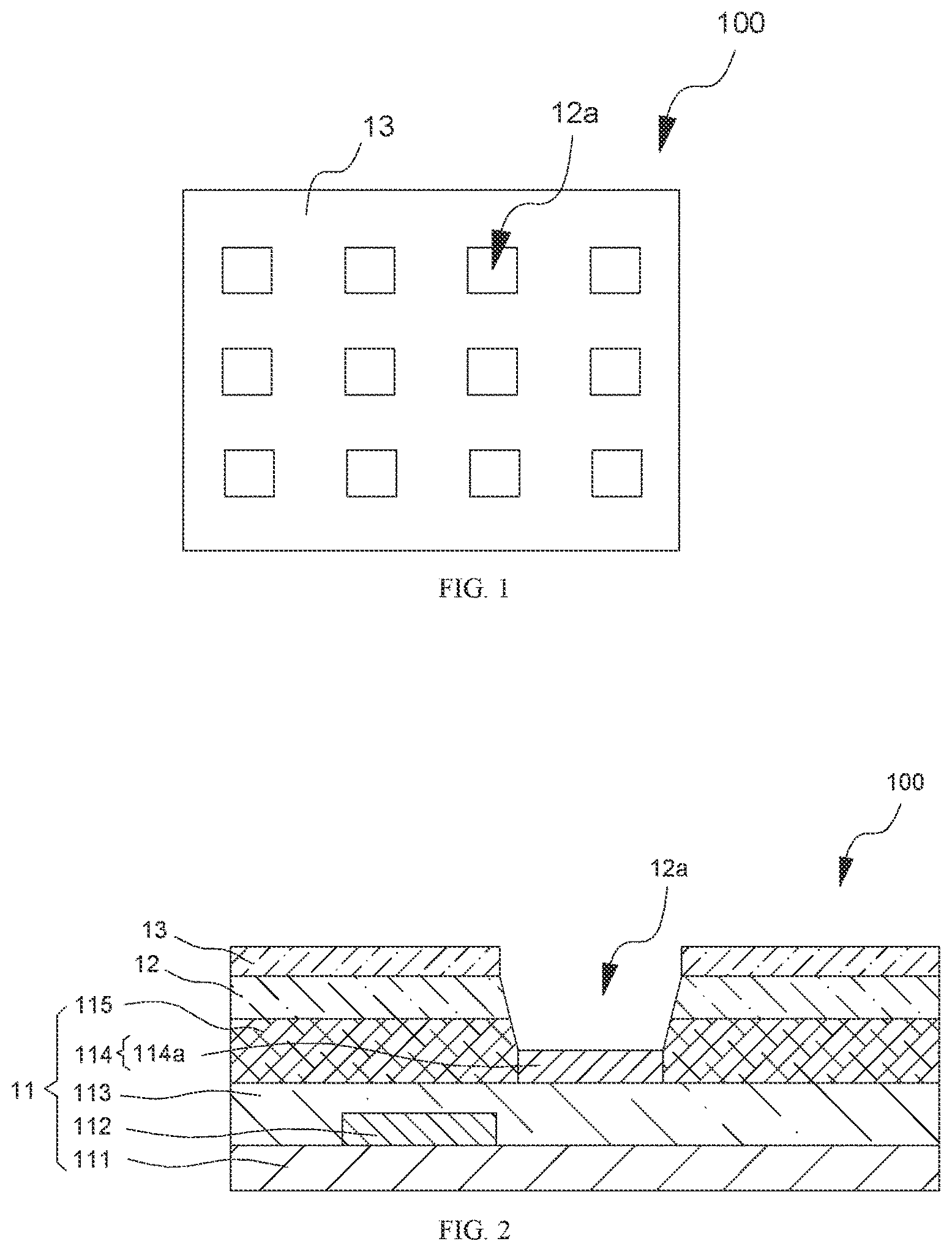 Patent US12107200 — Backplane and light emitting diode panel — Figure 1