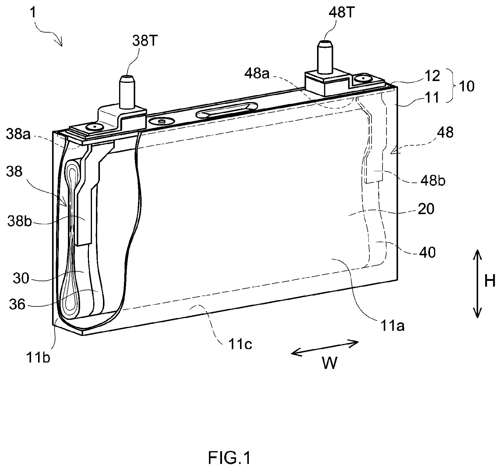 Patent US12107236 — Secondary battery — Figure 1