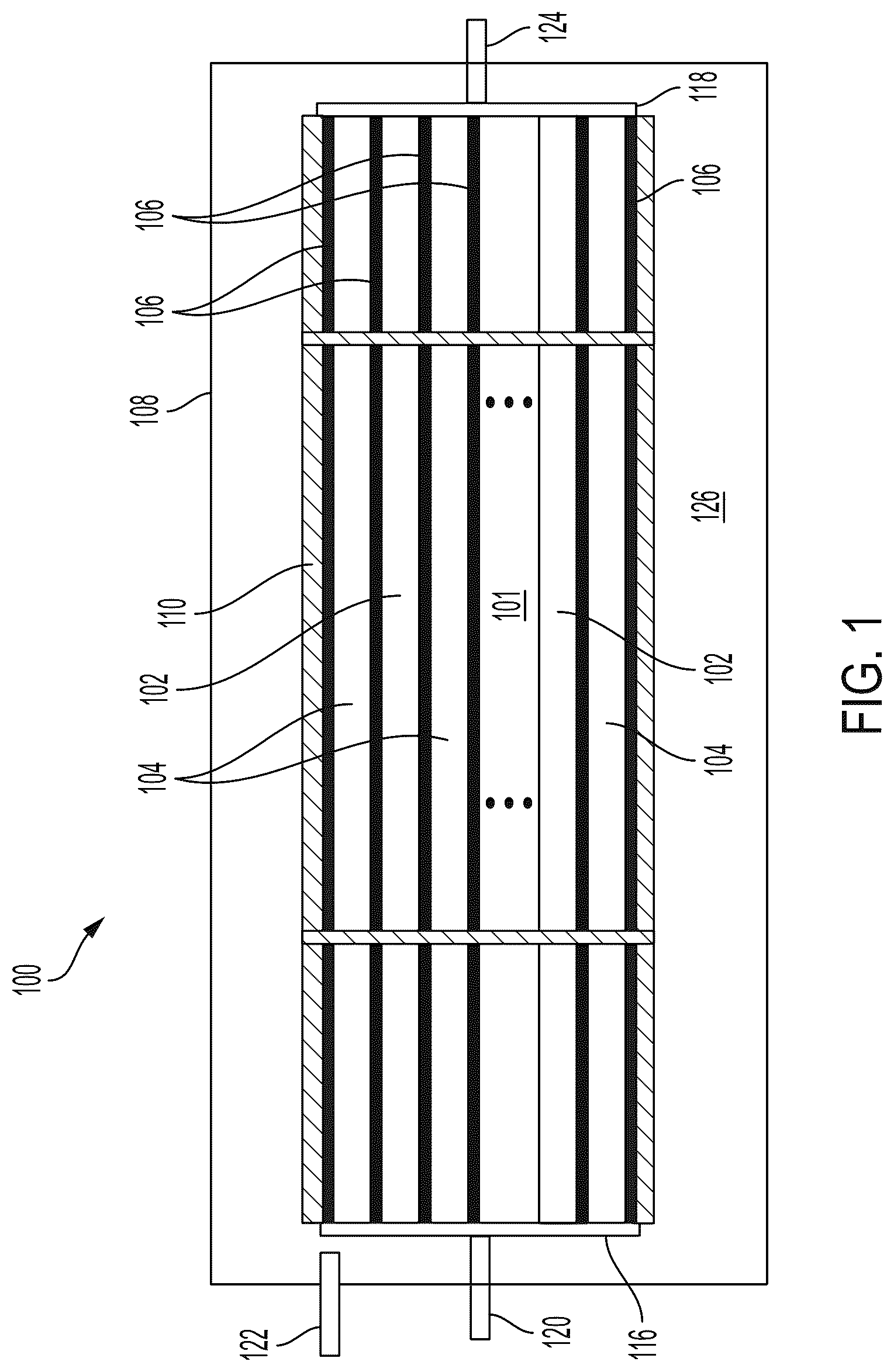 Patent US12107249 — Nickel-hydrogen battery configurations for grid-scale energy storage — Figure 1