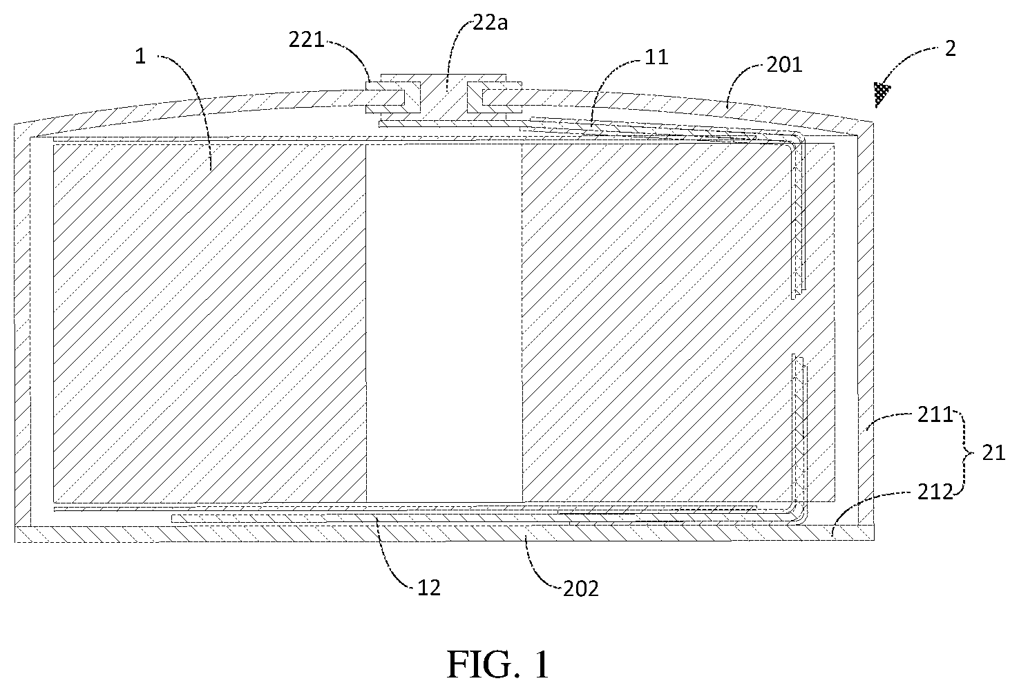 Patent US12107286 — Housing assembly of button cell, button cell and electronic product — Figure 1