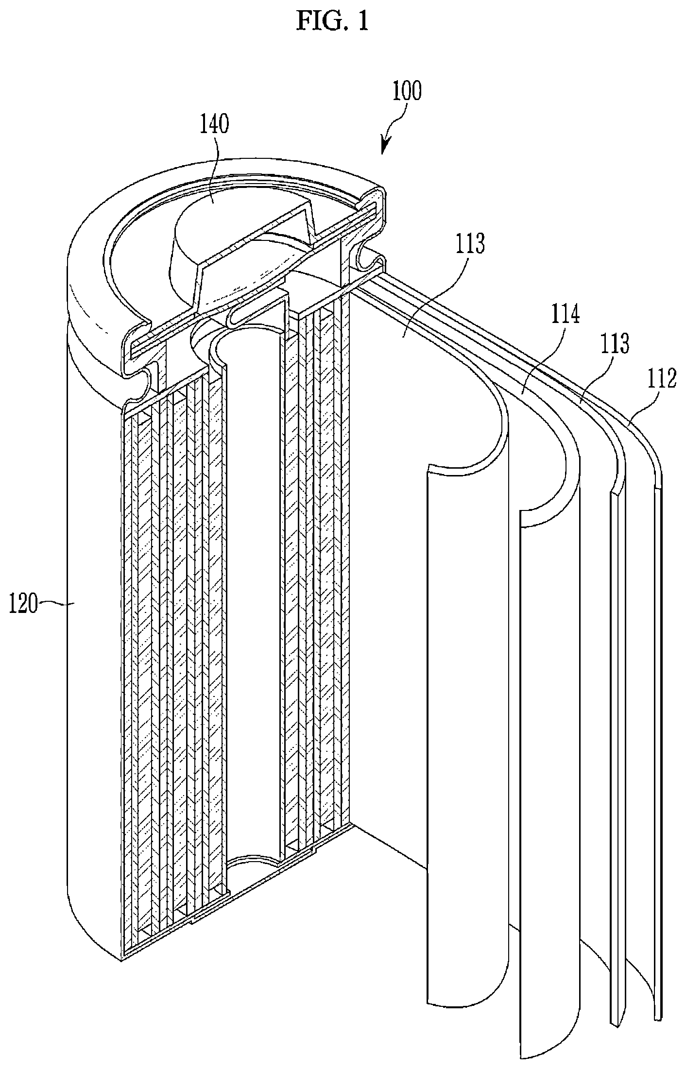 Patent US12107297 — Composition for coating layer including heat-resistant binder, hydroxy-containing polyimide particle, and silane crosslinker, separator for rechargeable lithium battery including coating layer formed therefrom and rechargeable lithium battery including the same — Figure 1