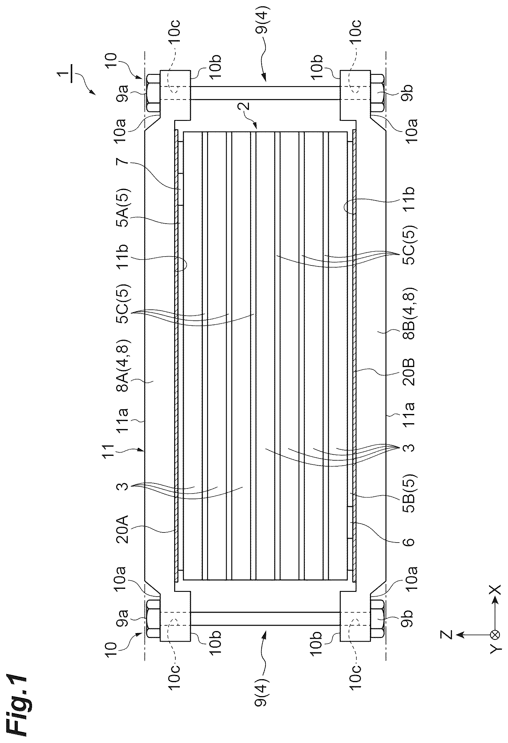 Patent US12107300 — Energy storage device comprising current collector plate with spring portion — Figure 1