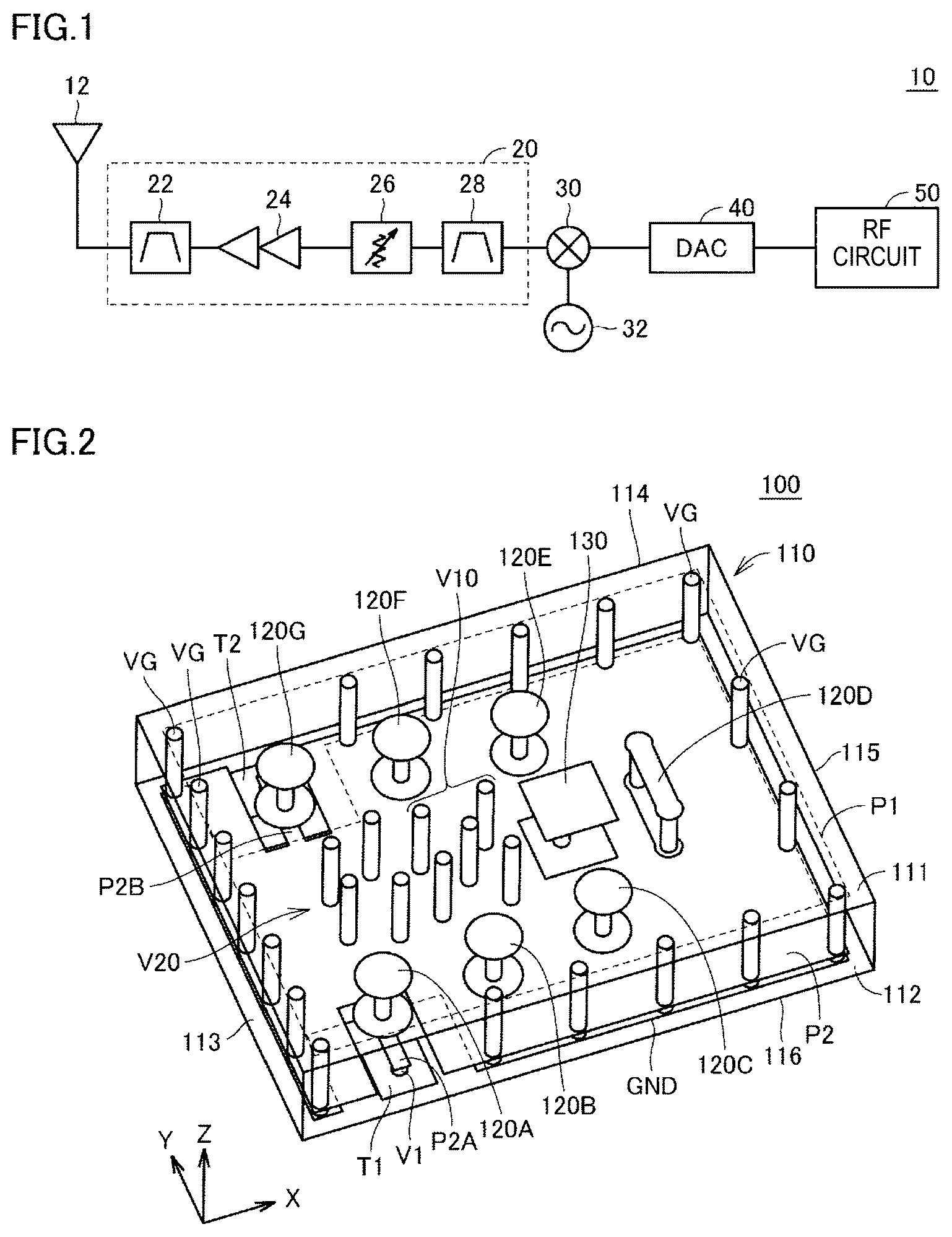Patent US12107312 — Band pass filter and high frequency front-end circuit including same — Figure 1