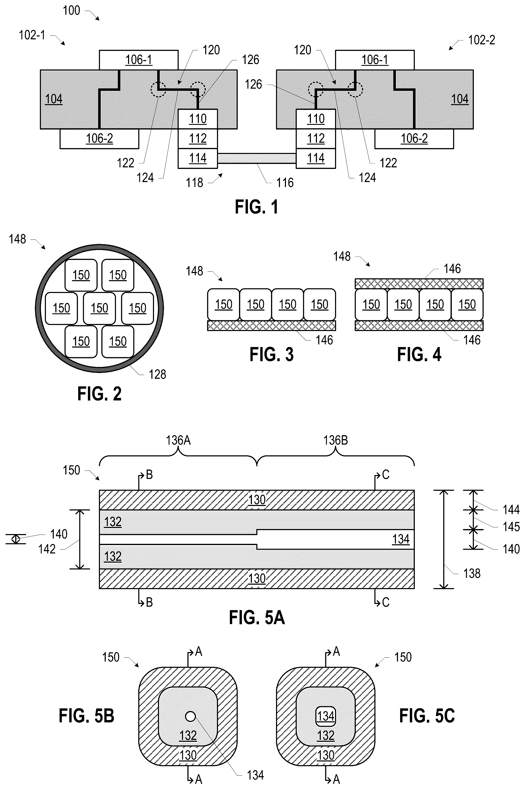 Patent US12107314 — Microelectronic support for millimeter-wave communication including a transmission line trace and via pad spaced apart from a respective anti-trace and anti-pad — Figure 1