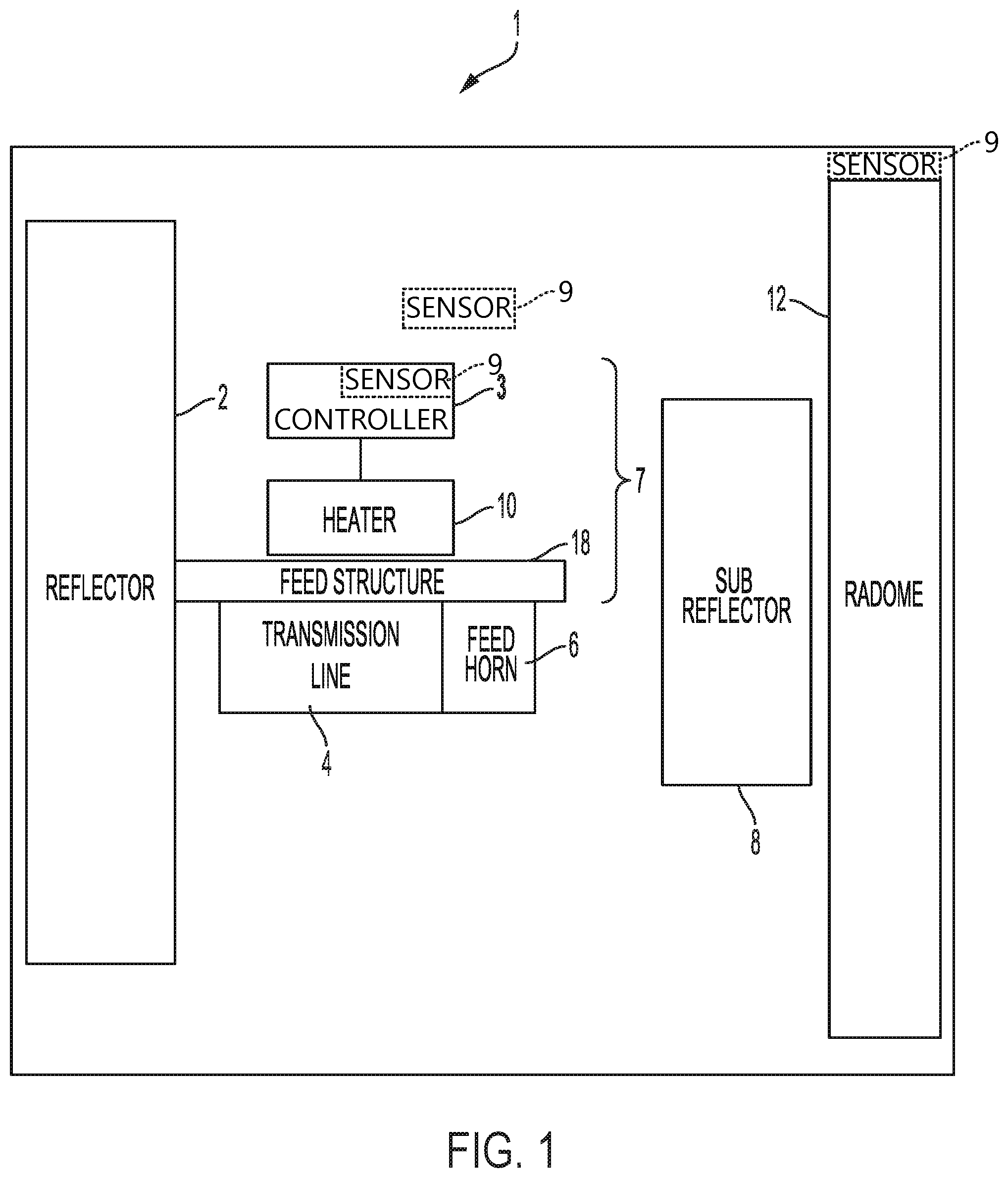 Patent US12107316 — Satellite antenna anti-icing system and method — Figure 1