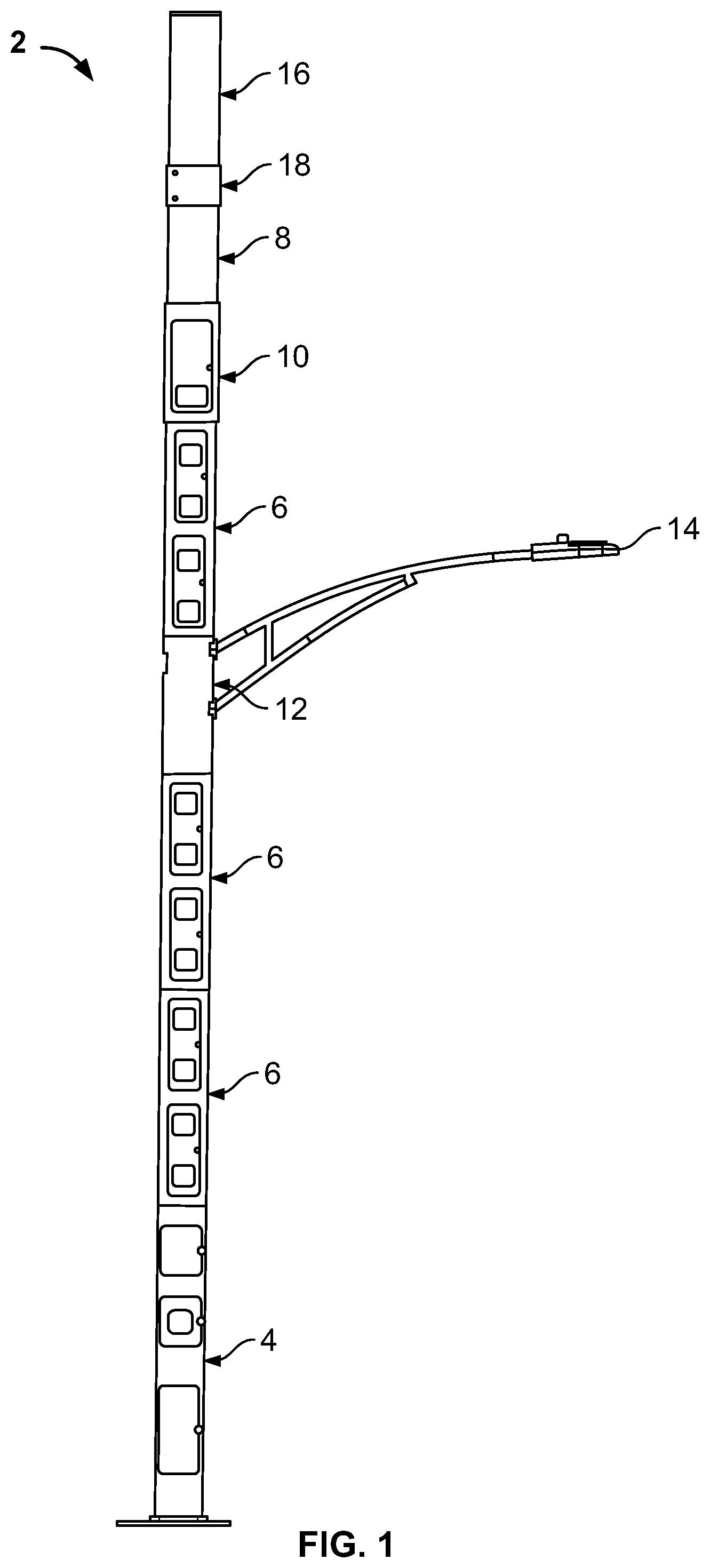 Patent US12107320 — Module for a cellular communications monopole — Figure 1