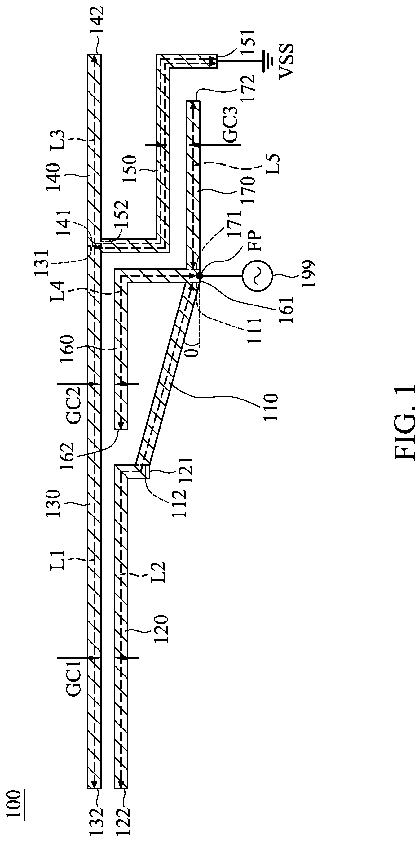 Patent US12107338 — Mobile device supporting wideband operation — Figure 1