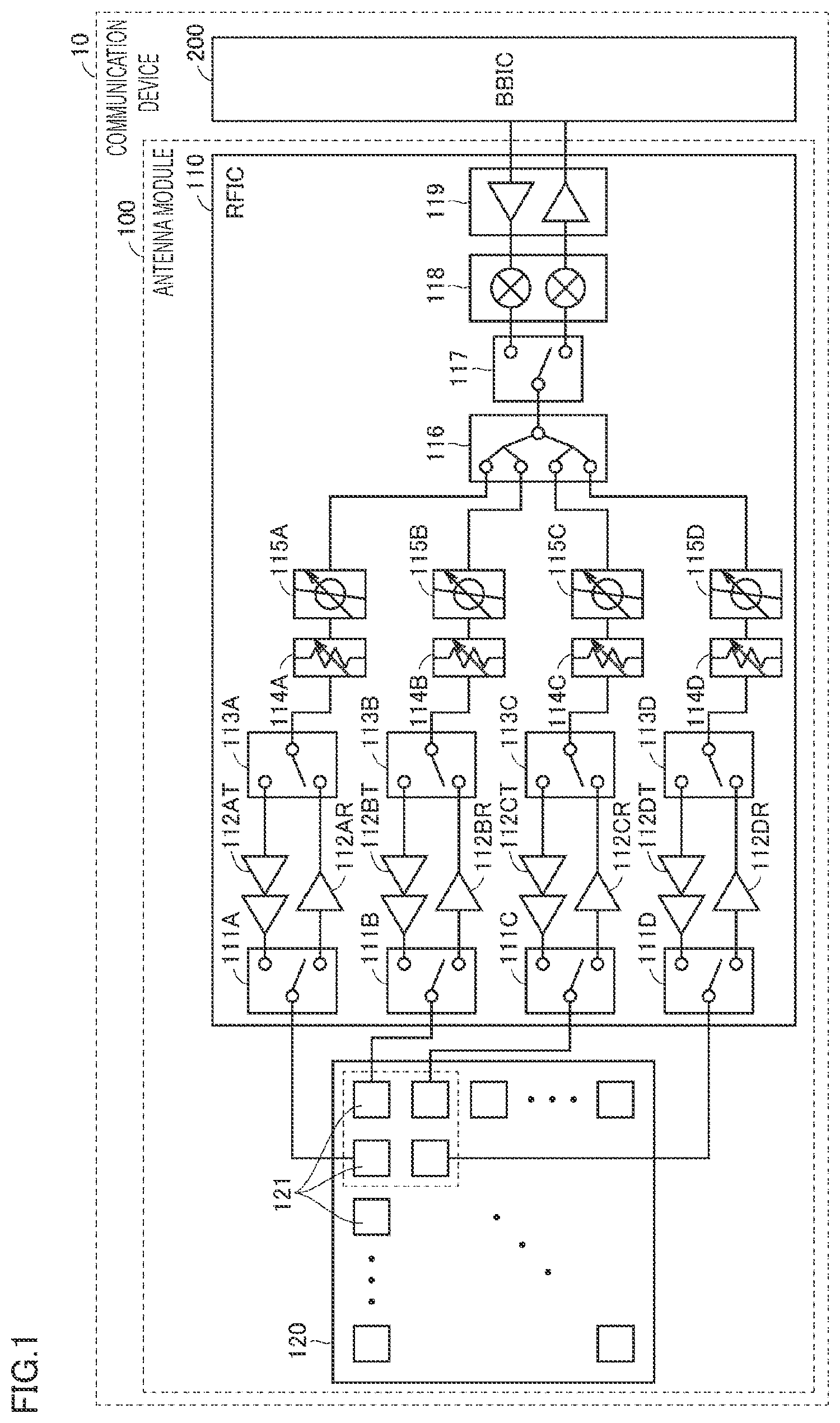 Patent US12107345 — Antenna device — Figure 1
