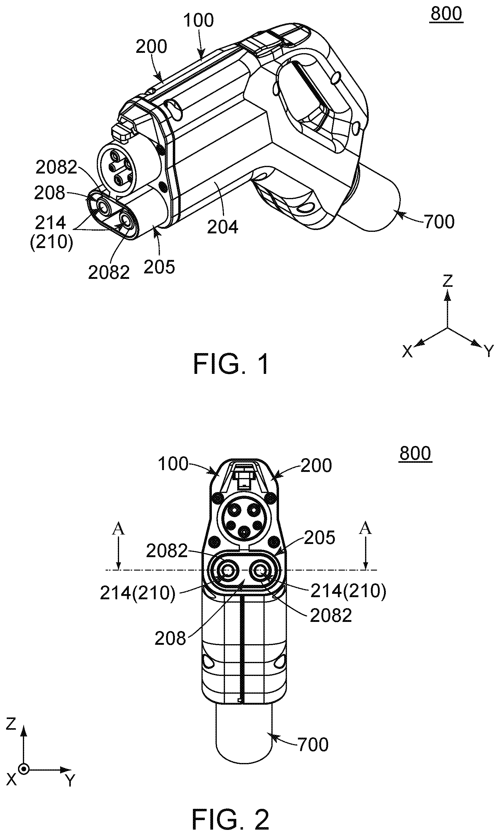 Patent US12107373 Figure 1 – Assembly including a cable and a connector with second coupling portion of each DC contact of connector coupled with first coupling portions of at least two DC wires of cable