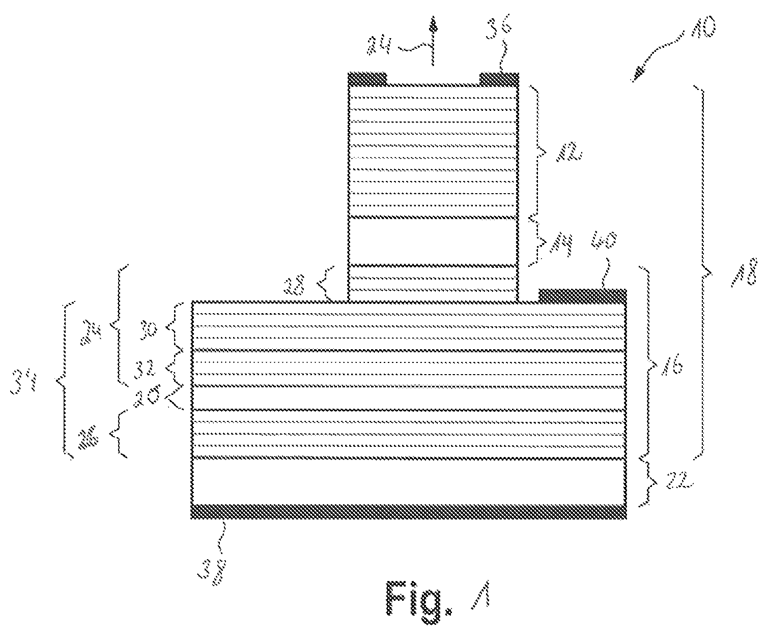 Patent US12107388 — Vertical cavity surface emitting laser with integrated photodiode — Figure 1