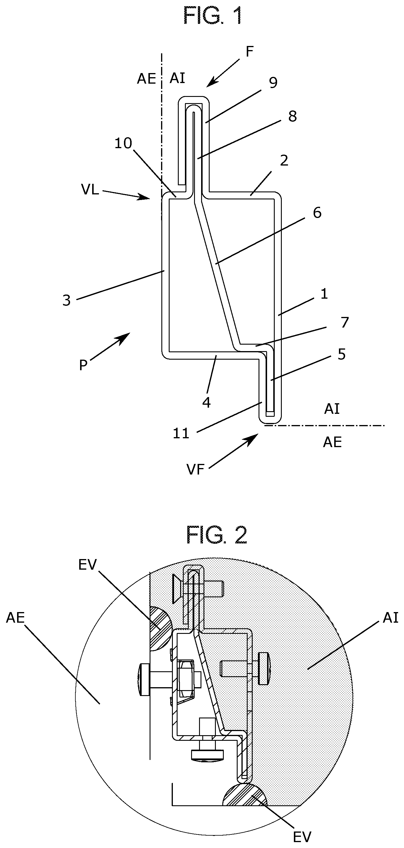 Patent US12107398 — Structural profile for electrical cabinet — Figure 1