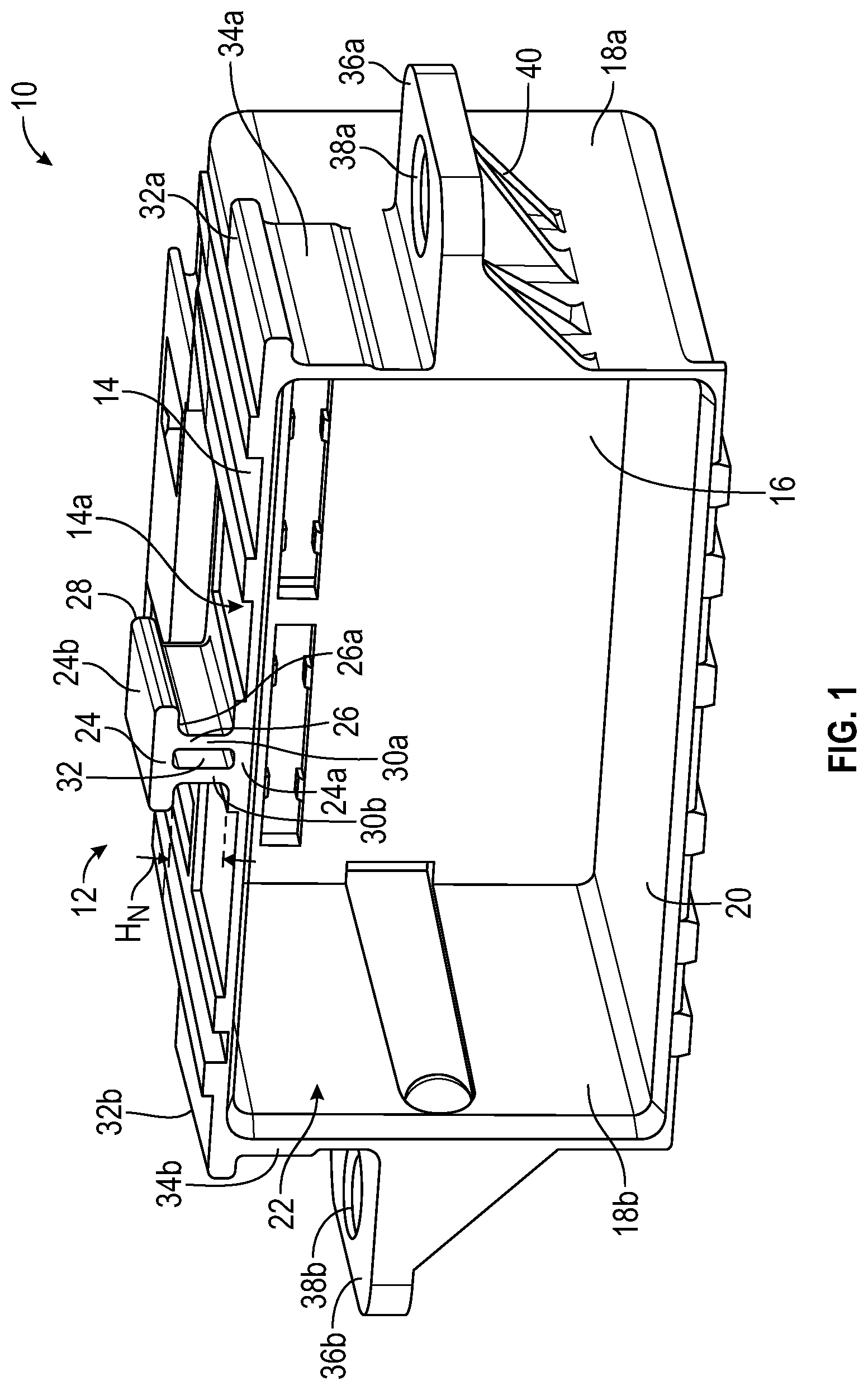 Patent US12107404 — Junction box assembly having an ancillary box — Figure 1