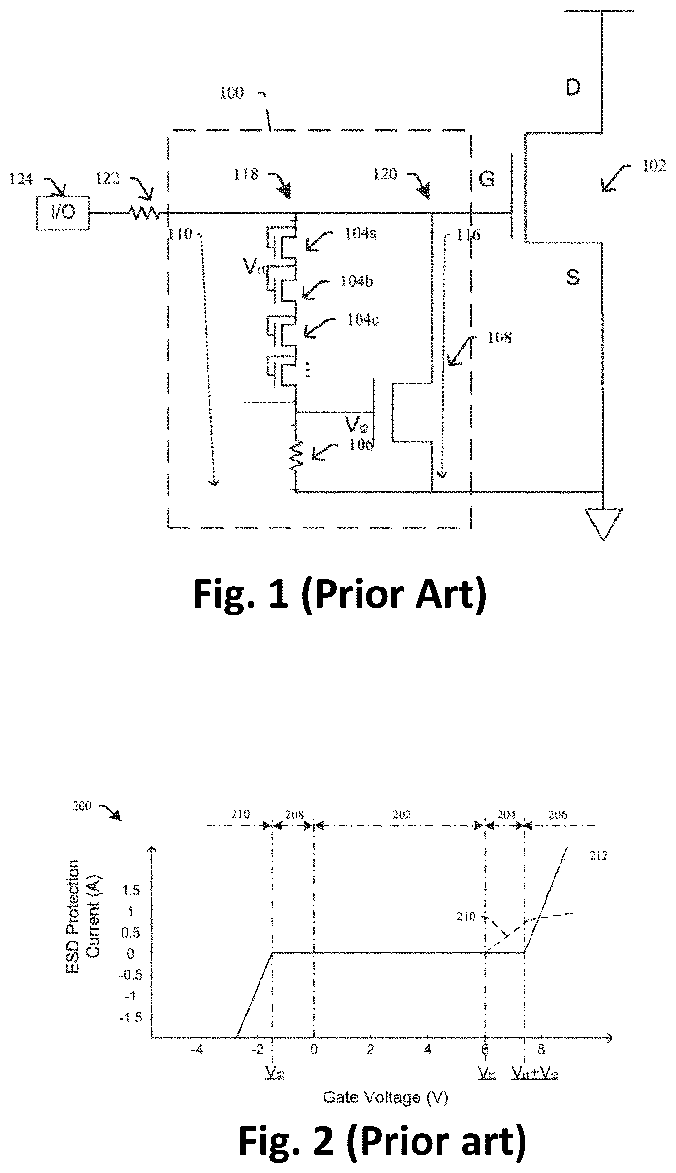 Patent US12107416 — Integrated bidirectional ESD protection circuit for power semiconductor switching devices — Figure 1