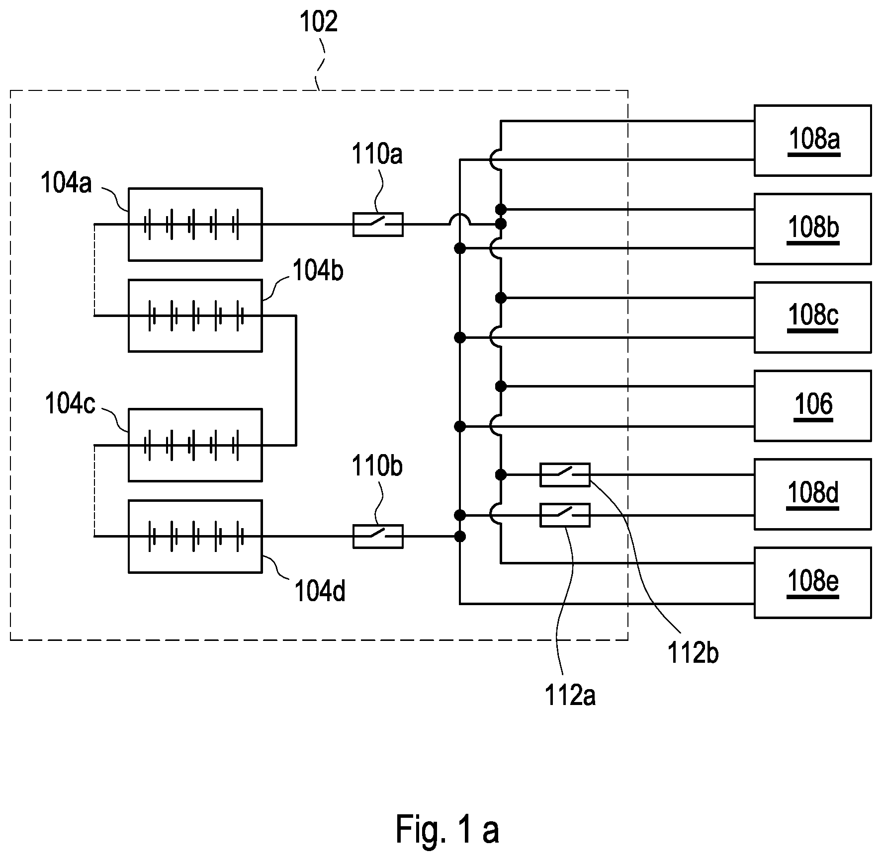 Patent US12107418 — System for the electric power supply of a vehicle — Figure 1