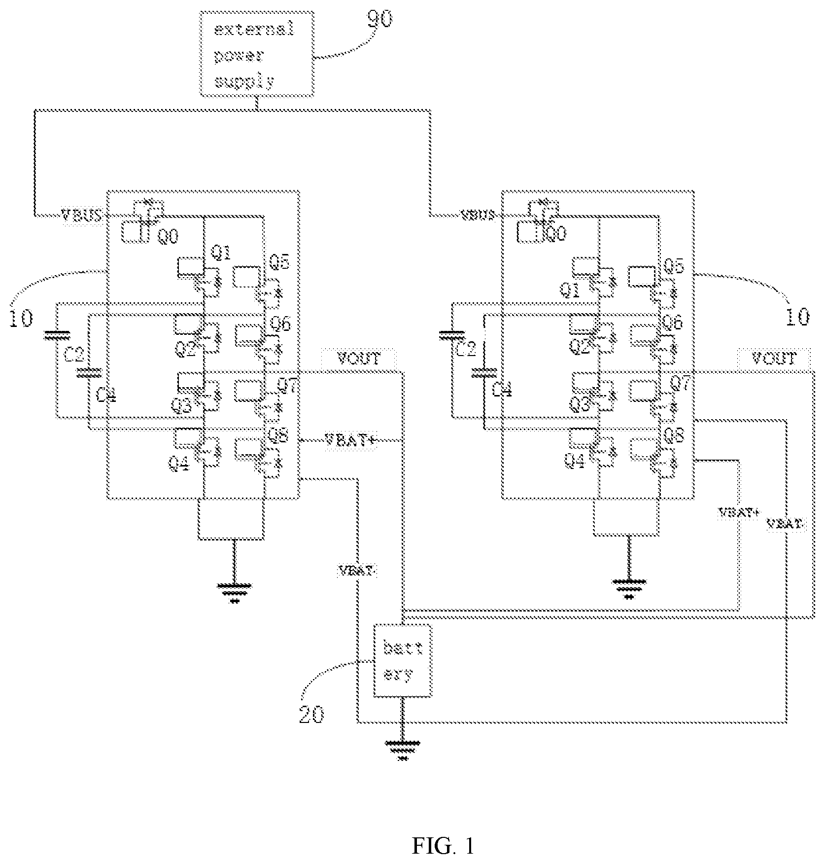 Patent US12107452 — Charging circuit, charging control method and electronic device — Figure 1