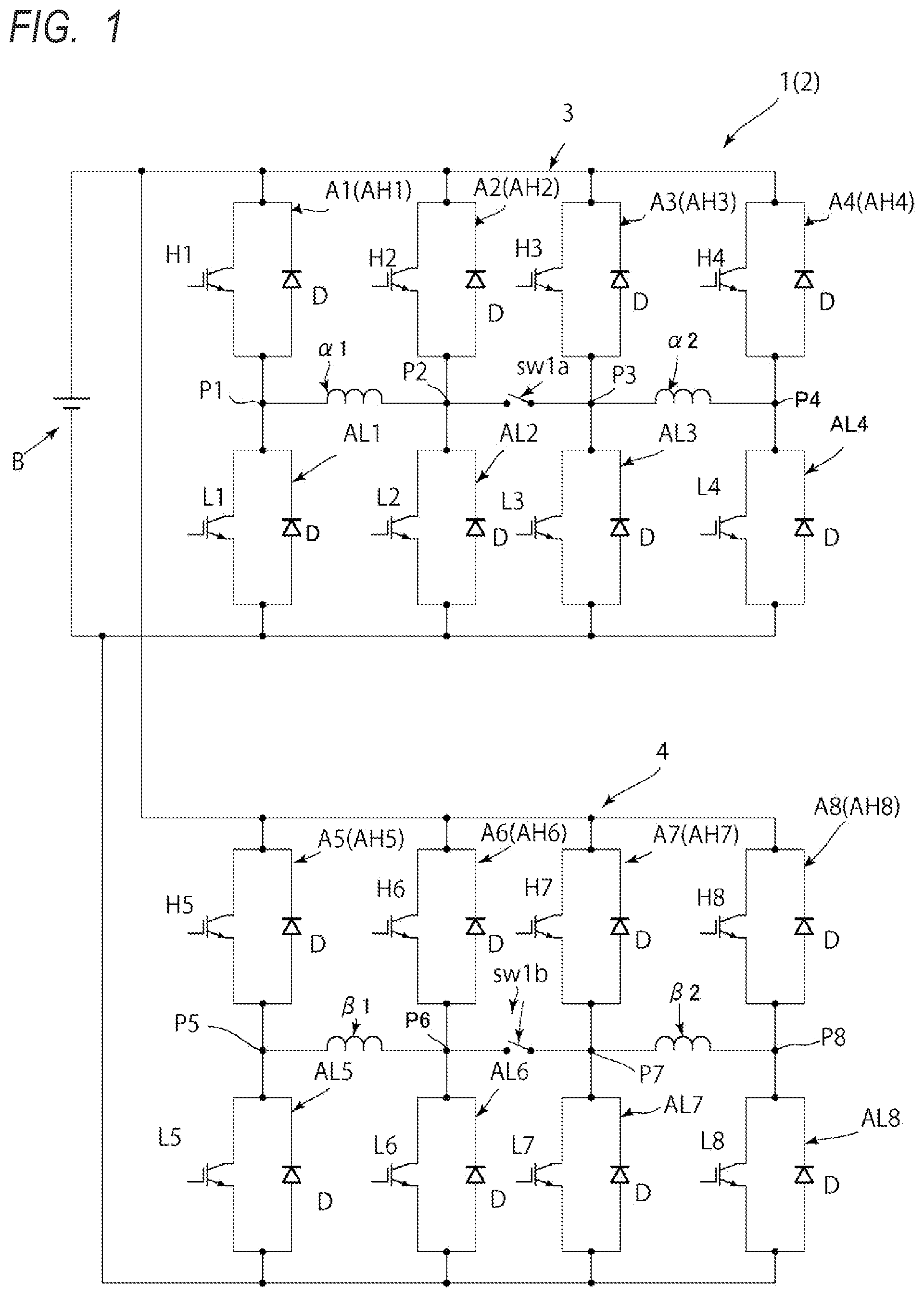 Patent US12107462 — Power supply circuit and rotary electric machine system — Figure 1