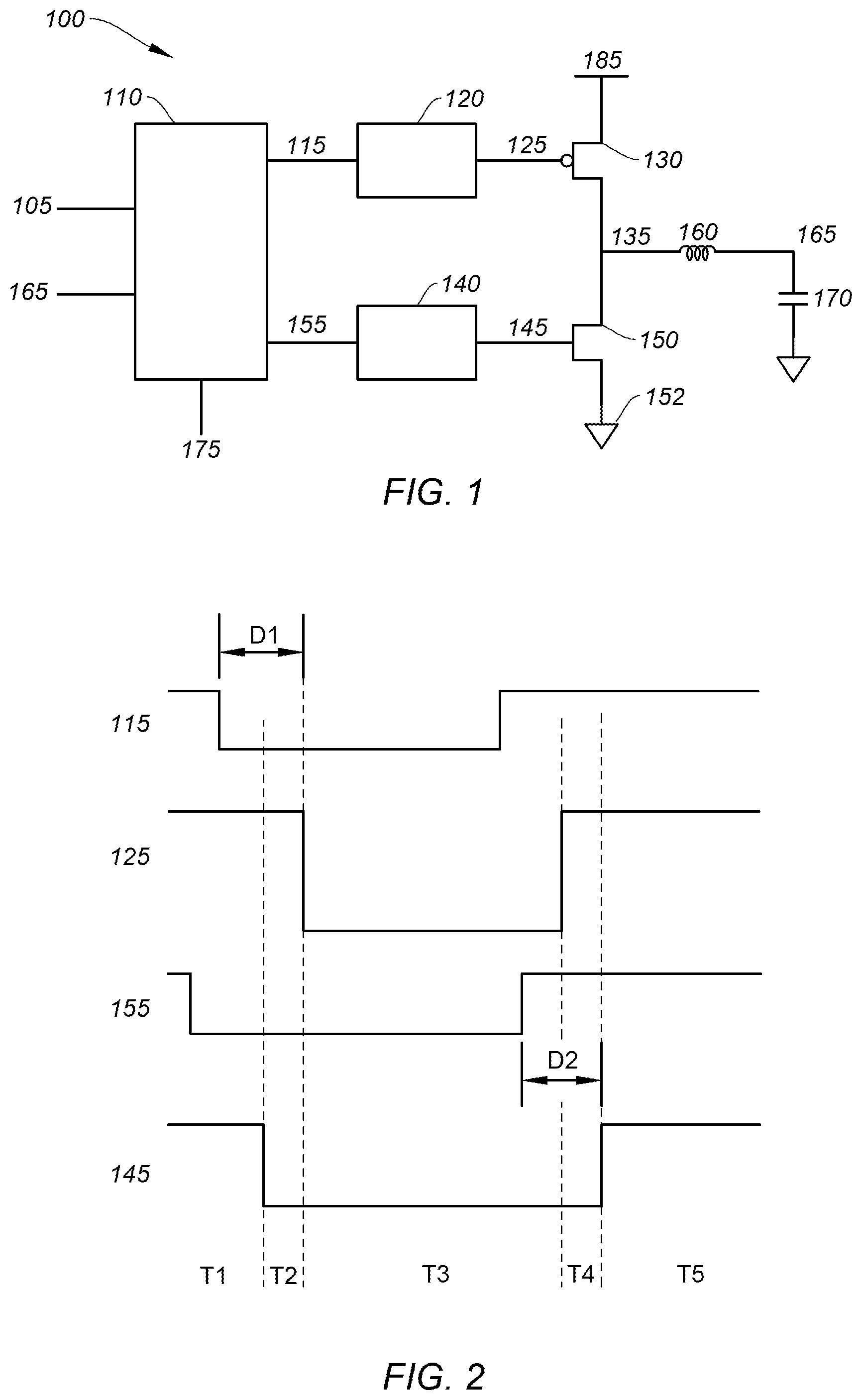 Patent US12107490 — Voltage regulator having programmable adaptive dead time — Figure 1
