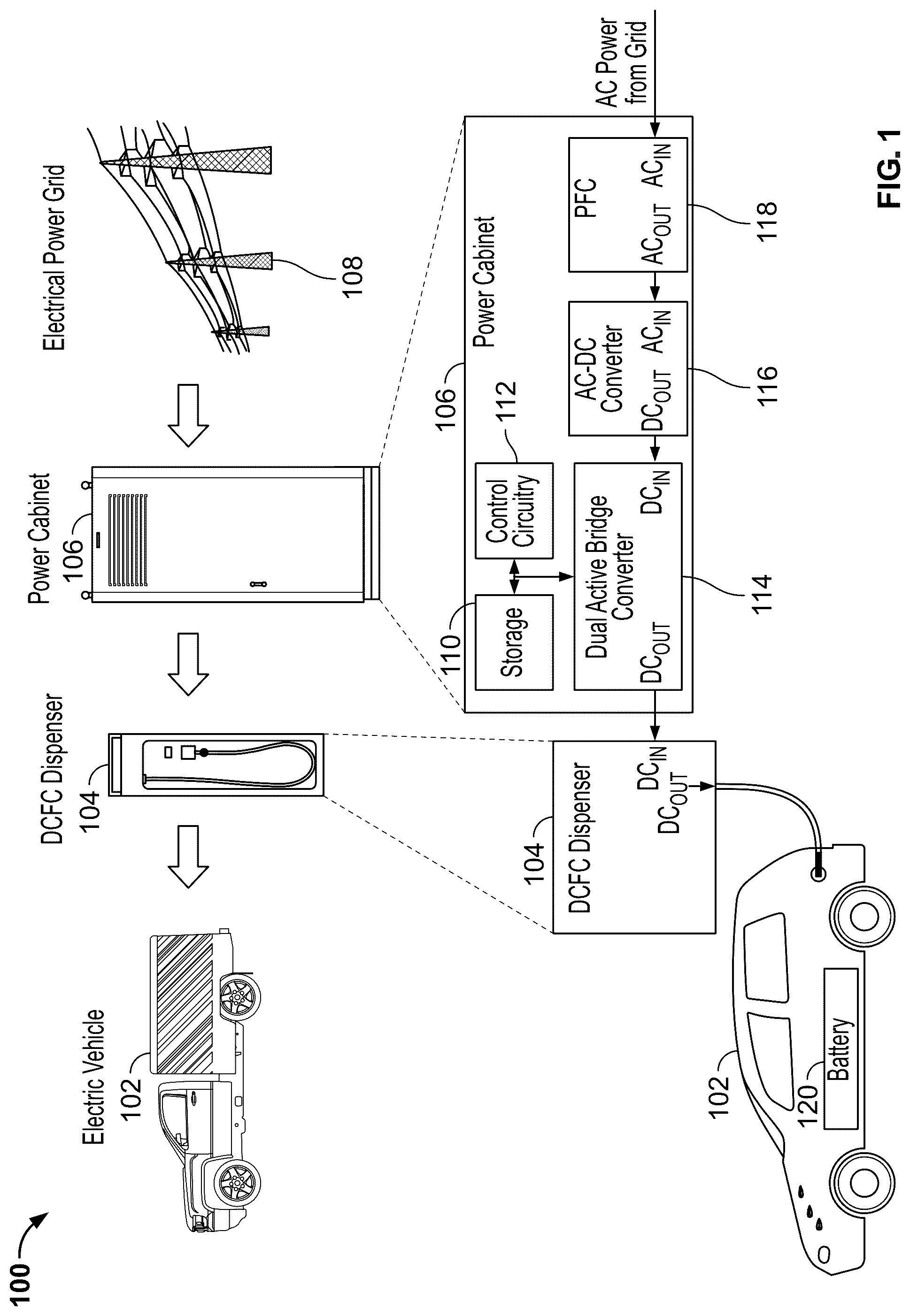 Patent US12107507 — Dual active bridge converter control with switching loss distribution — Figure 1