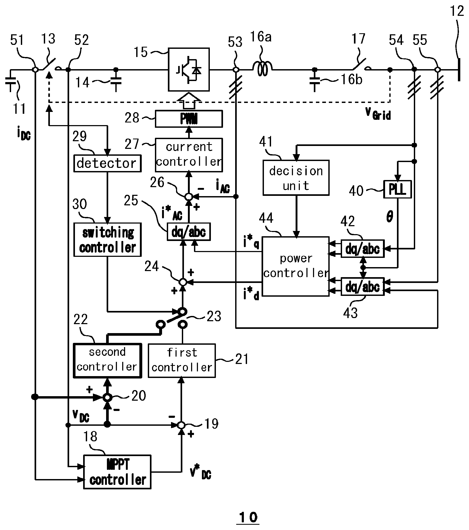 Patent US12107512 — Power conversion device converting DC power supply into AC power — Figure 1