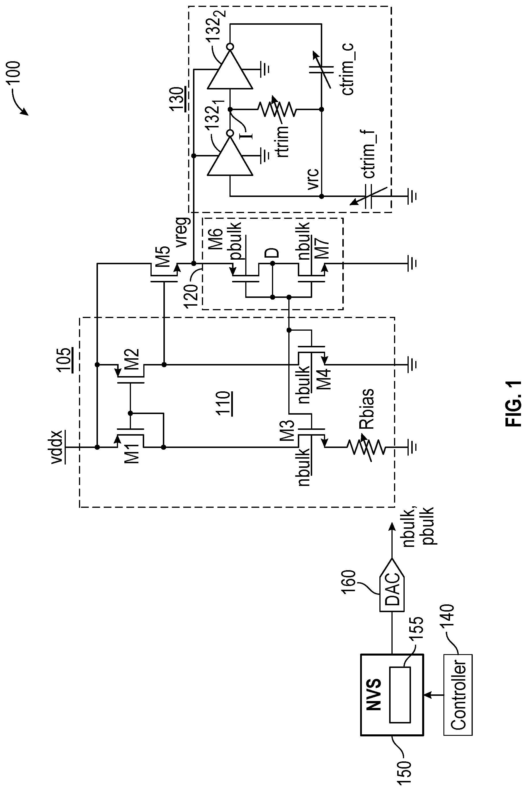 Patent US12107545 — Providing temperature compensation to an RC oscillator — Figure 1