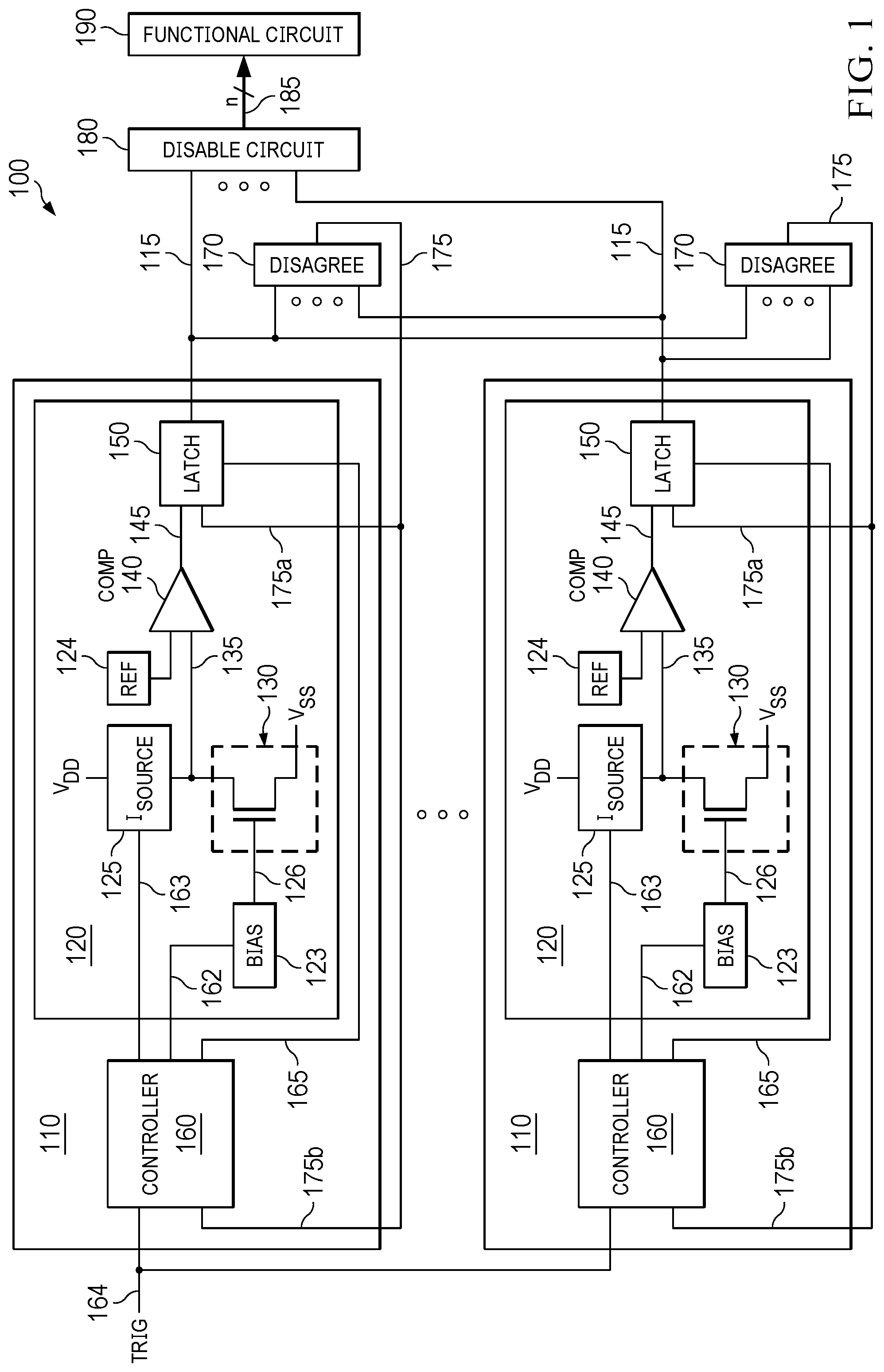 Patent US12107583 — Total ionizing dose shutdown system and method — Figure 1