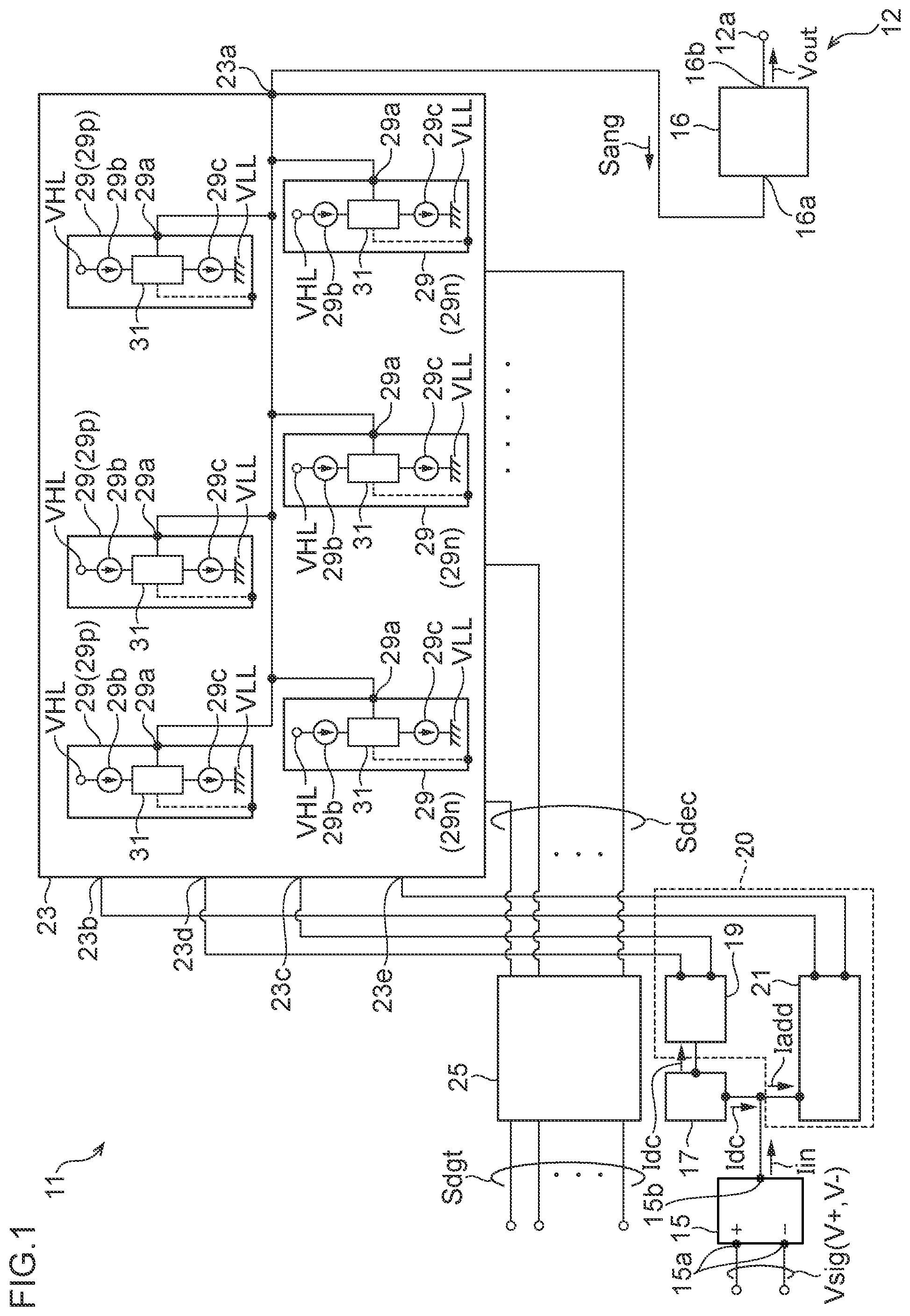 Patent US12107599 — Digital-analog converter and digital-analog converter circuit — Figure 1