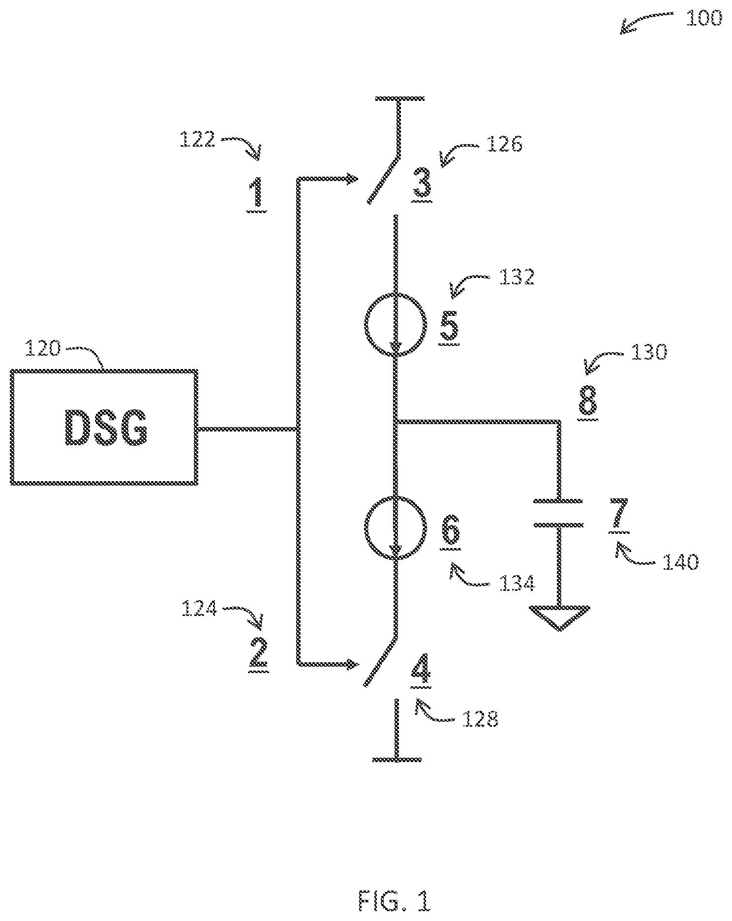 Patent US12107600 — Window-integrated charge-mode digital-to-analog converter for arbitrary waveform generator — Figure 1