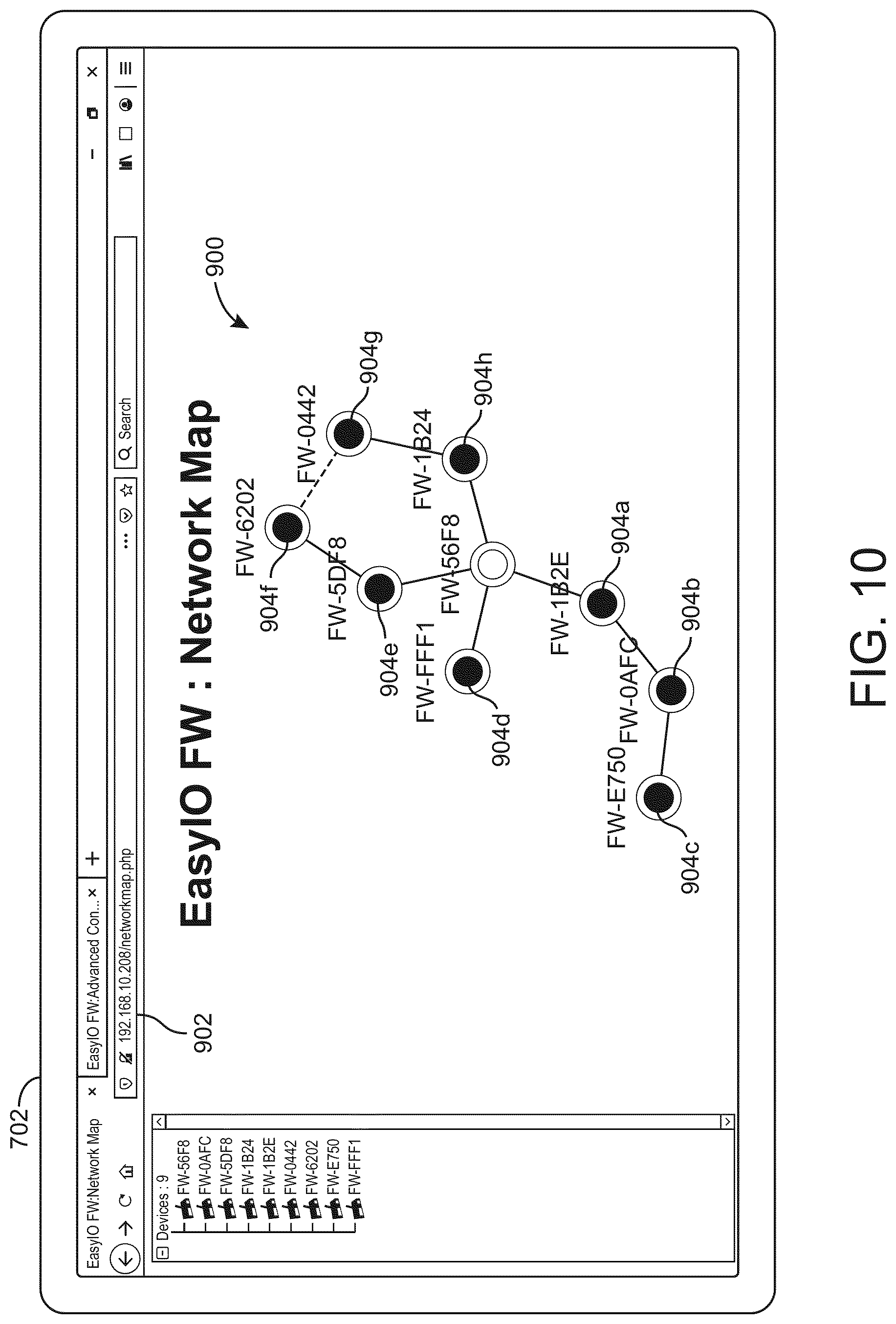 Patent US12107640 Figure 10 – Controller network with break warning features