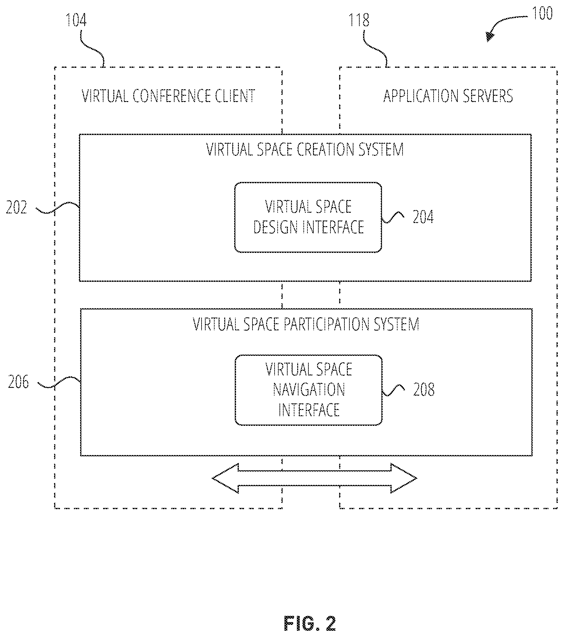 Patent US12107698 Figure 2 – Breakout sessions based on tagging users within a virtual conferencing system