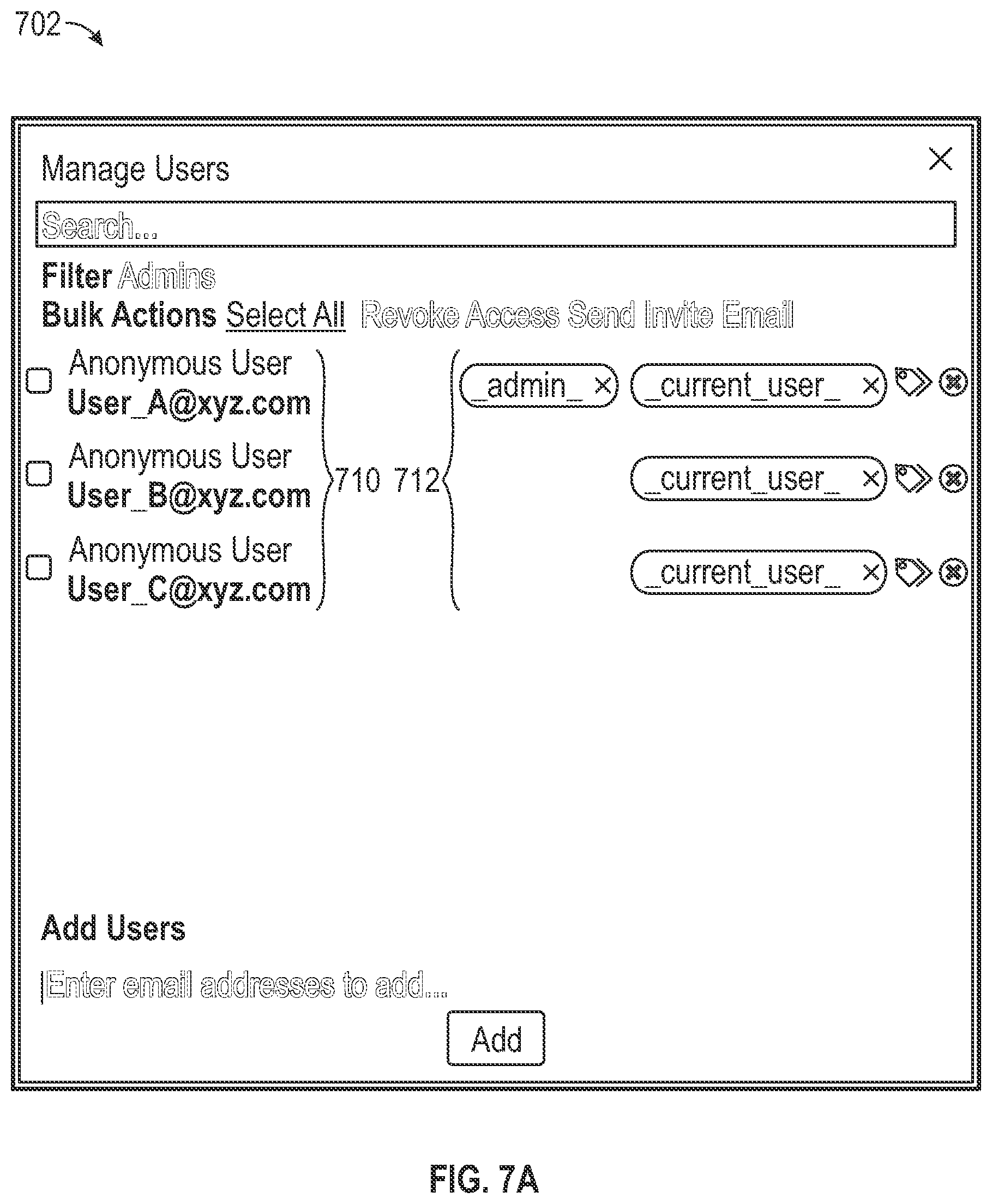 Patent US12107698 Figure 7 – Breakout sessions based on tagging users within a virtual conferencing system