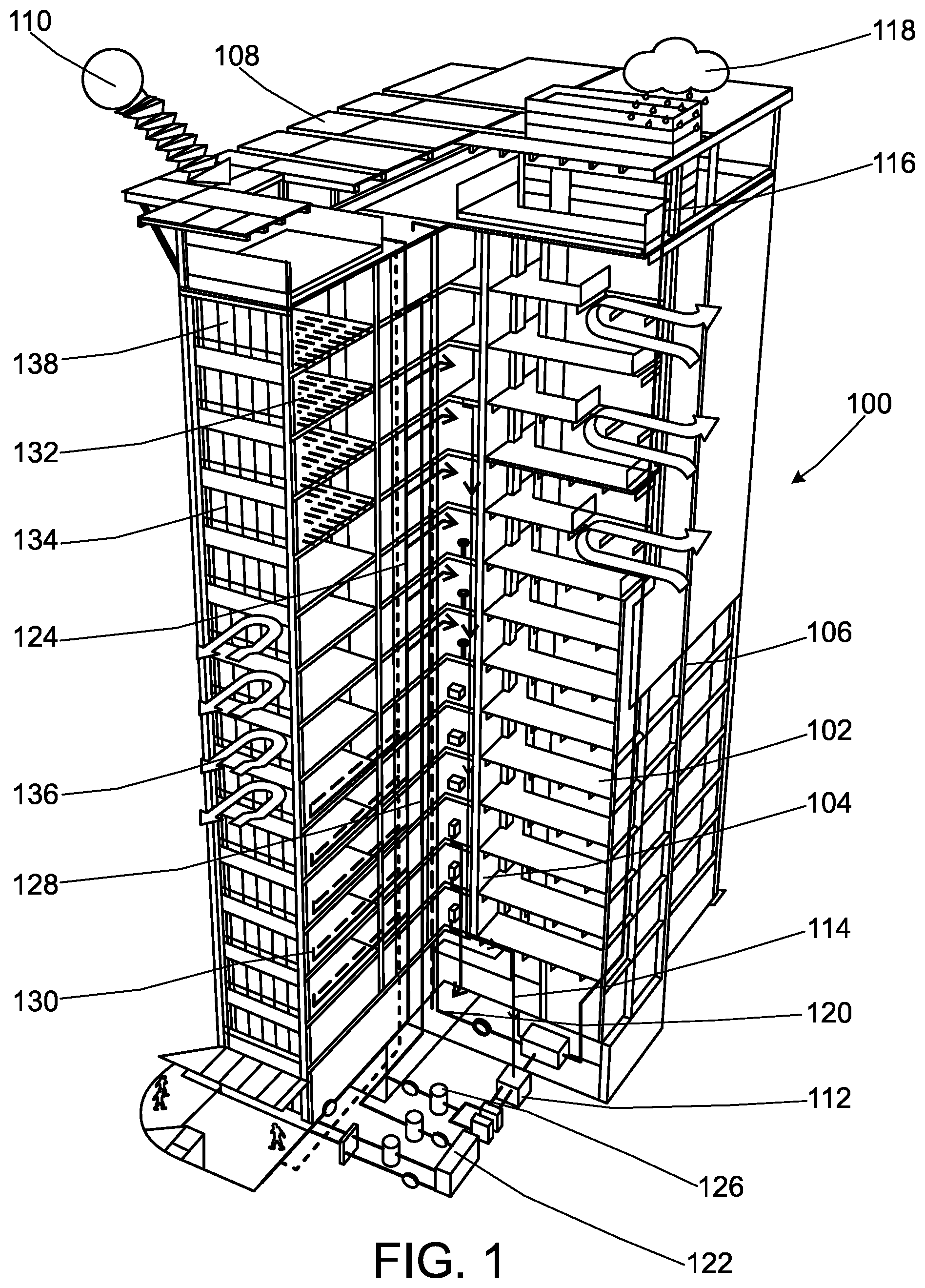 Patent US12107702 — Electrical load validation for a smart space in a building — Figure 1