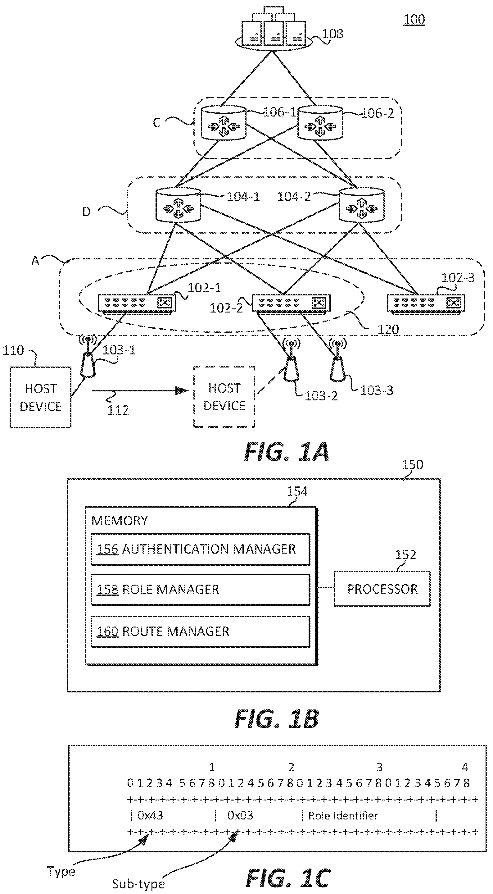 Patent US12107754 — Role information propagation in access switches — Figure 1